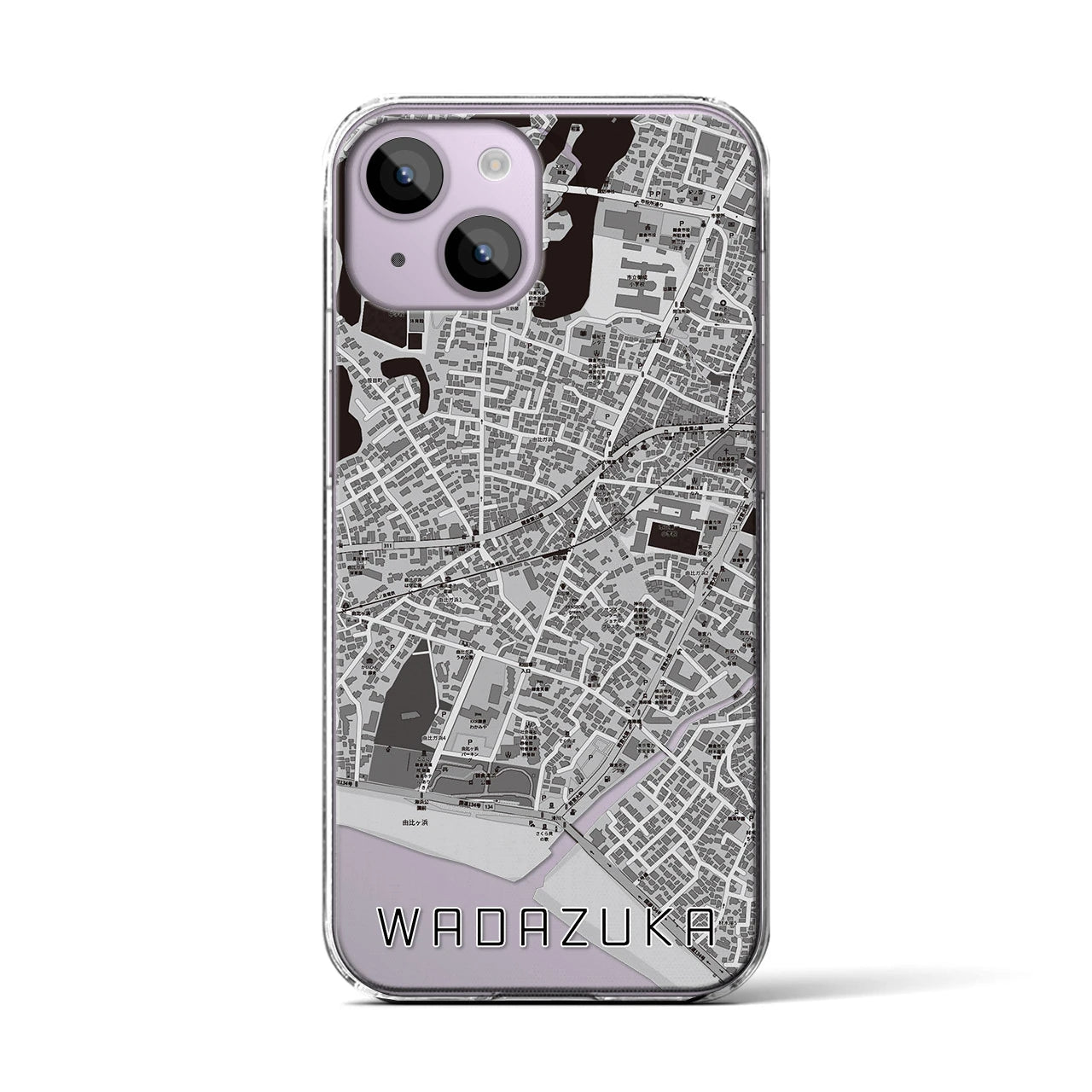 【和田塚(神奈川県)】地図柄iPhoneケース(クリアタイプ)