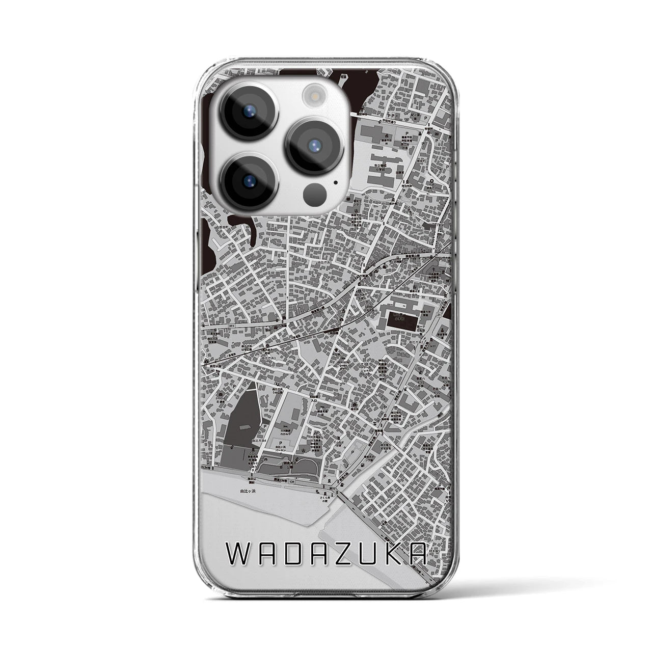 【和田塚(神奈川県)】地図柄iPhoneケース(クリアタイプ)