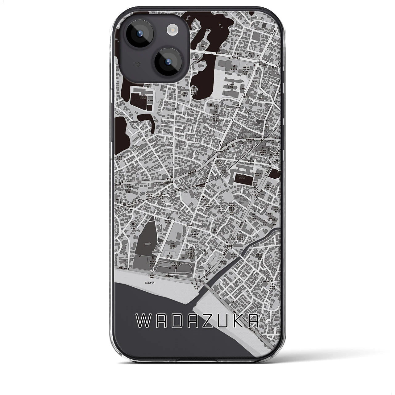【和田塚(神奈川県)】地図柄iPhoneケース(クリアタイプ)