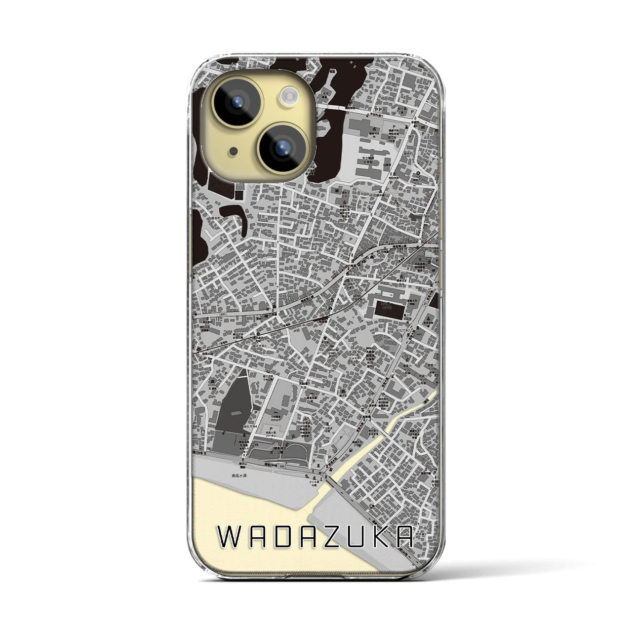 【和田塚(神奈川県)】地図柄iPhoneケース(クリアタイプ)