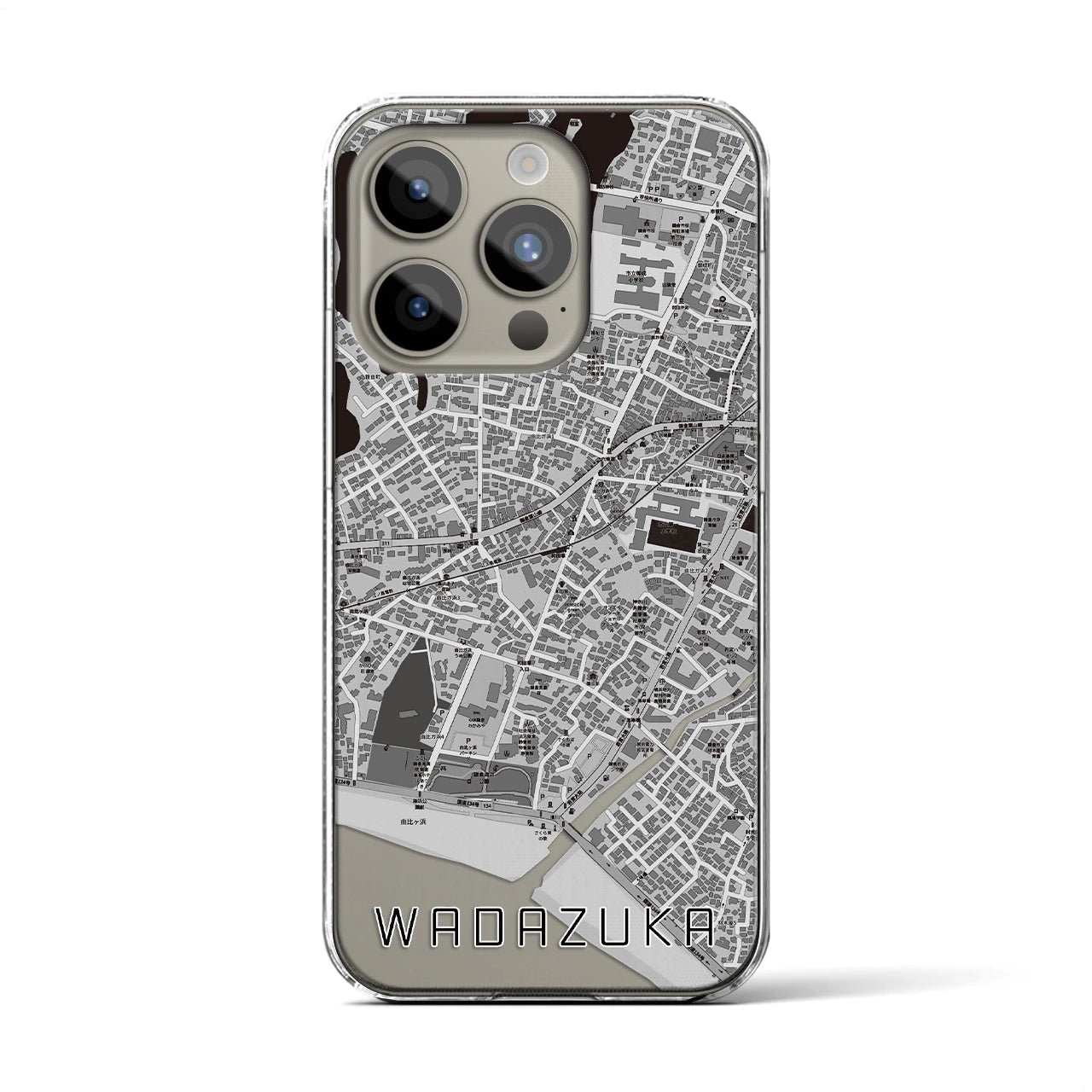 【和田塚(神奈川県)】地図柄iPhoneケース(クリアタイプ)