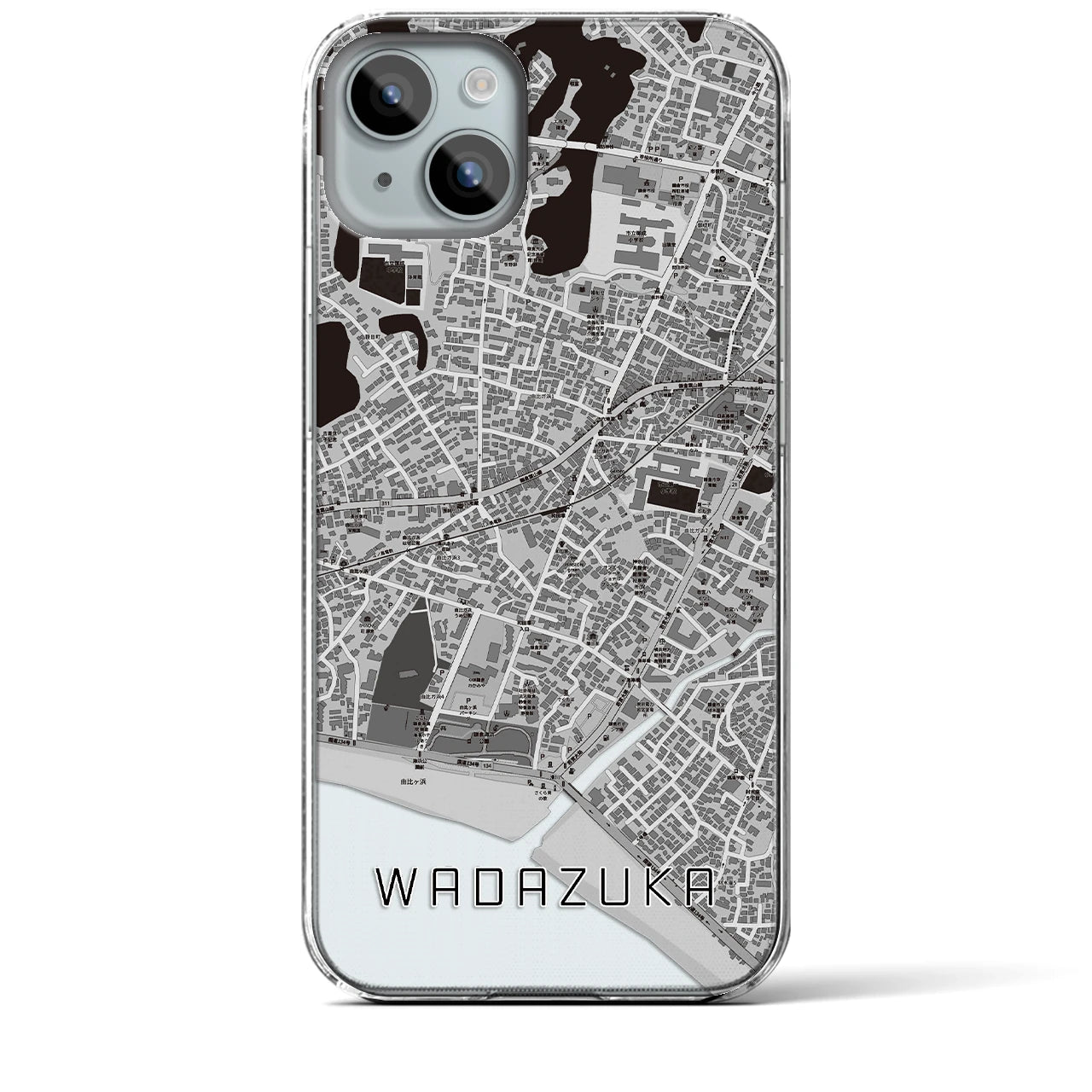 【和田塚(神奈川県)】地図柄iPhoneケース(クリアタイプ)