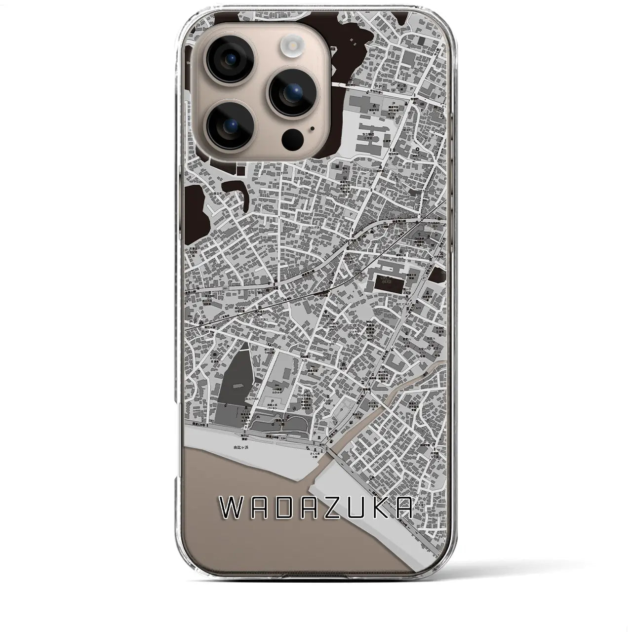 【和田塚(神奈川県)】地図柄iPhoneケース(クリアタイプ)