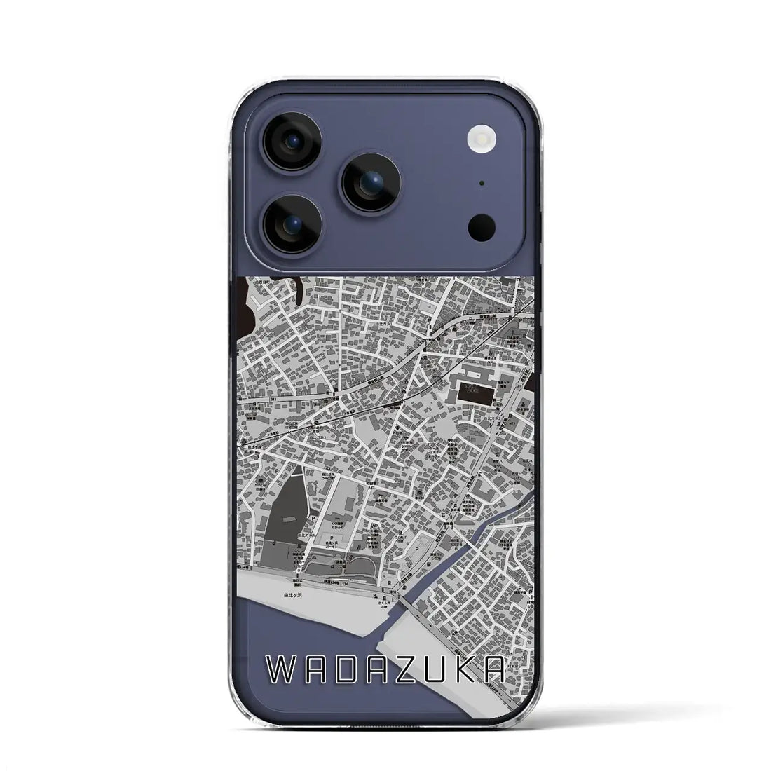 【和田塚(神奈川県)】地図柄iPhoneケース(クリアタイプ)モノトーン・iPhone 17 Pro Max 用