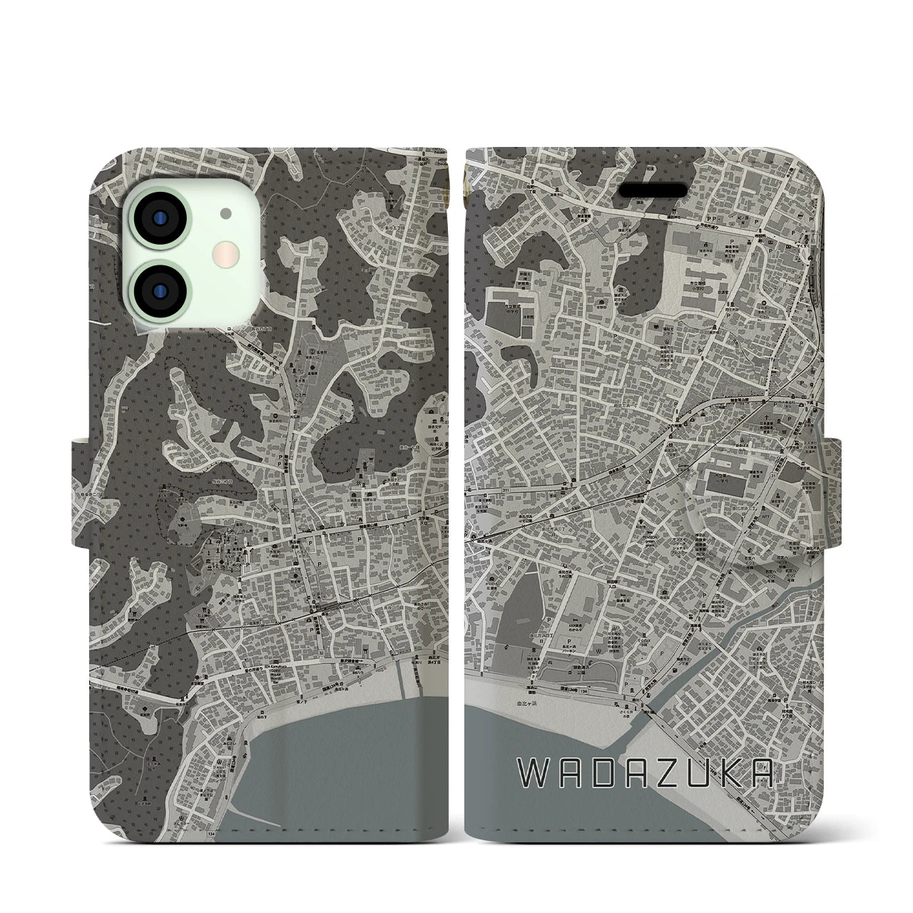 【和田塚(神奈川県)】地図柄iPhoneケース(手帳タイプ)