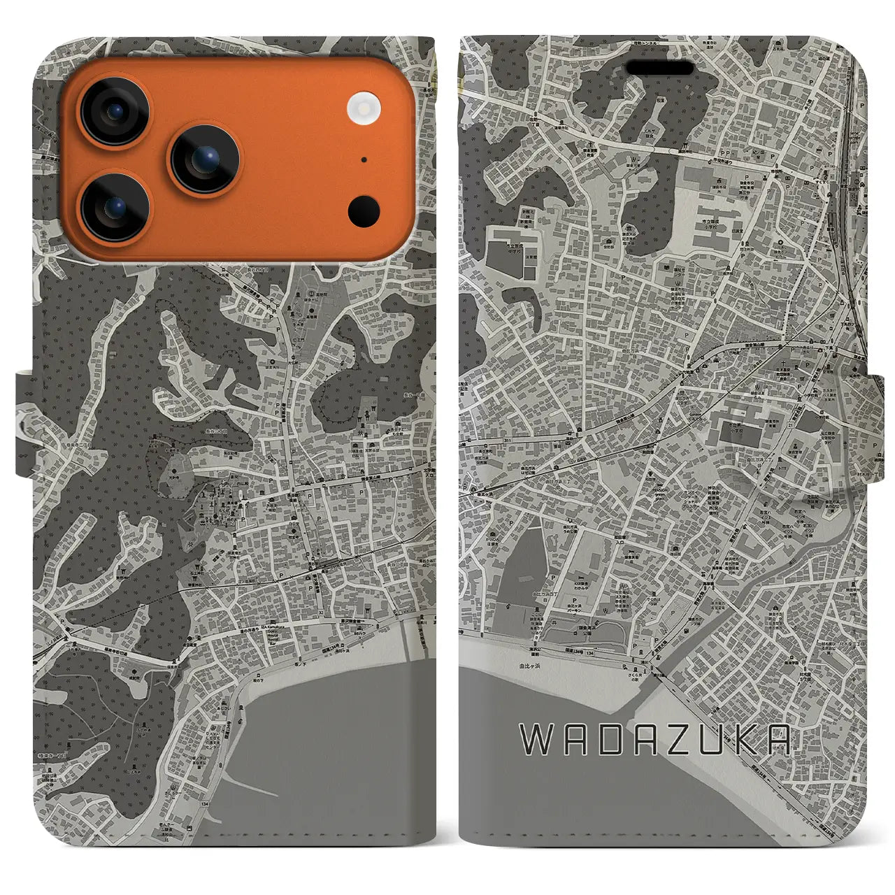 【和田塚(神奈川県)】地図柄iPhoneケース(手帳タイプ)