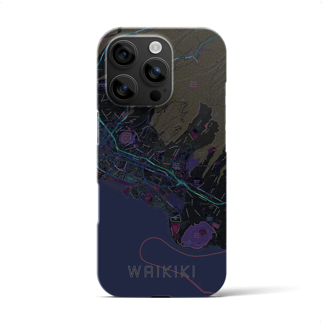 【ワイキキ2(アメリカ)】地図柄iPhoneケース(バックカバータイプ)