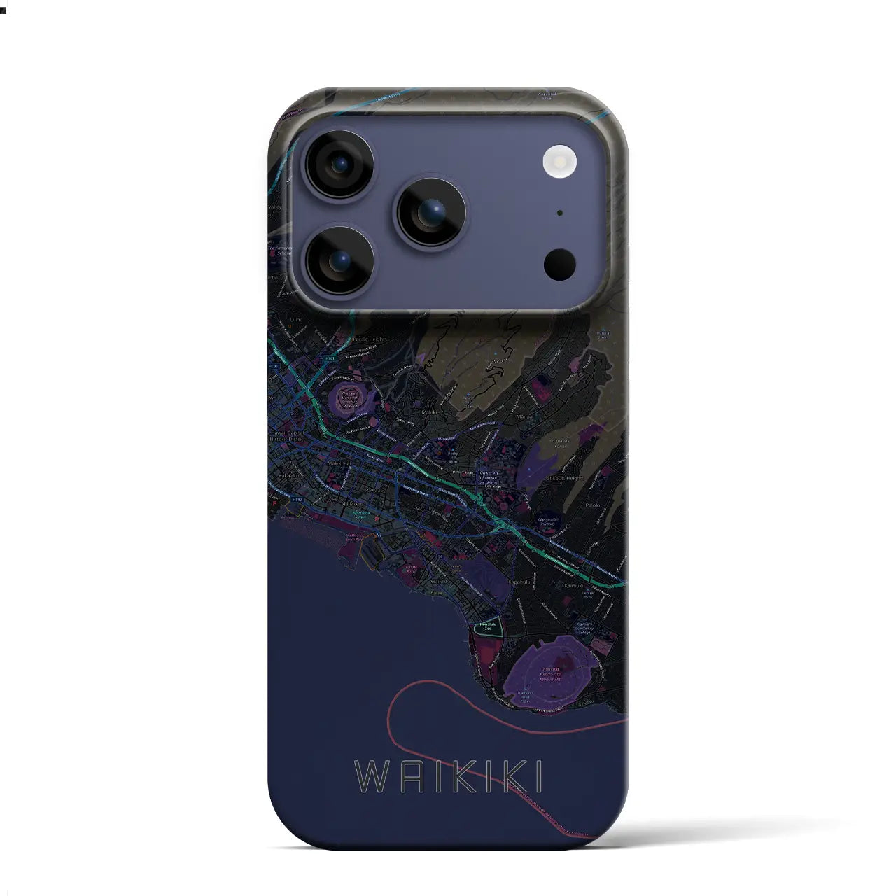 【ワイキキ2(アメリカ)】地図柄iPhoneケース(バックカバータイプ)