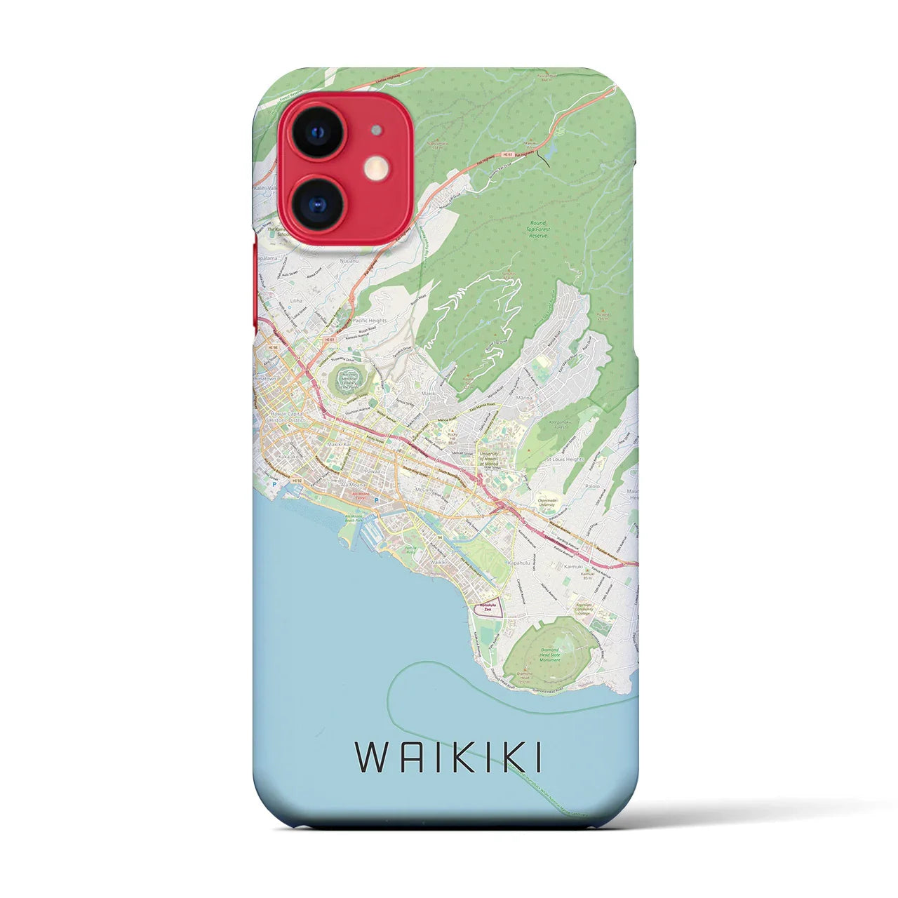 【ワイキキ2(アメリカ)】地図柄iPhoneケース(バックカバータイプ)