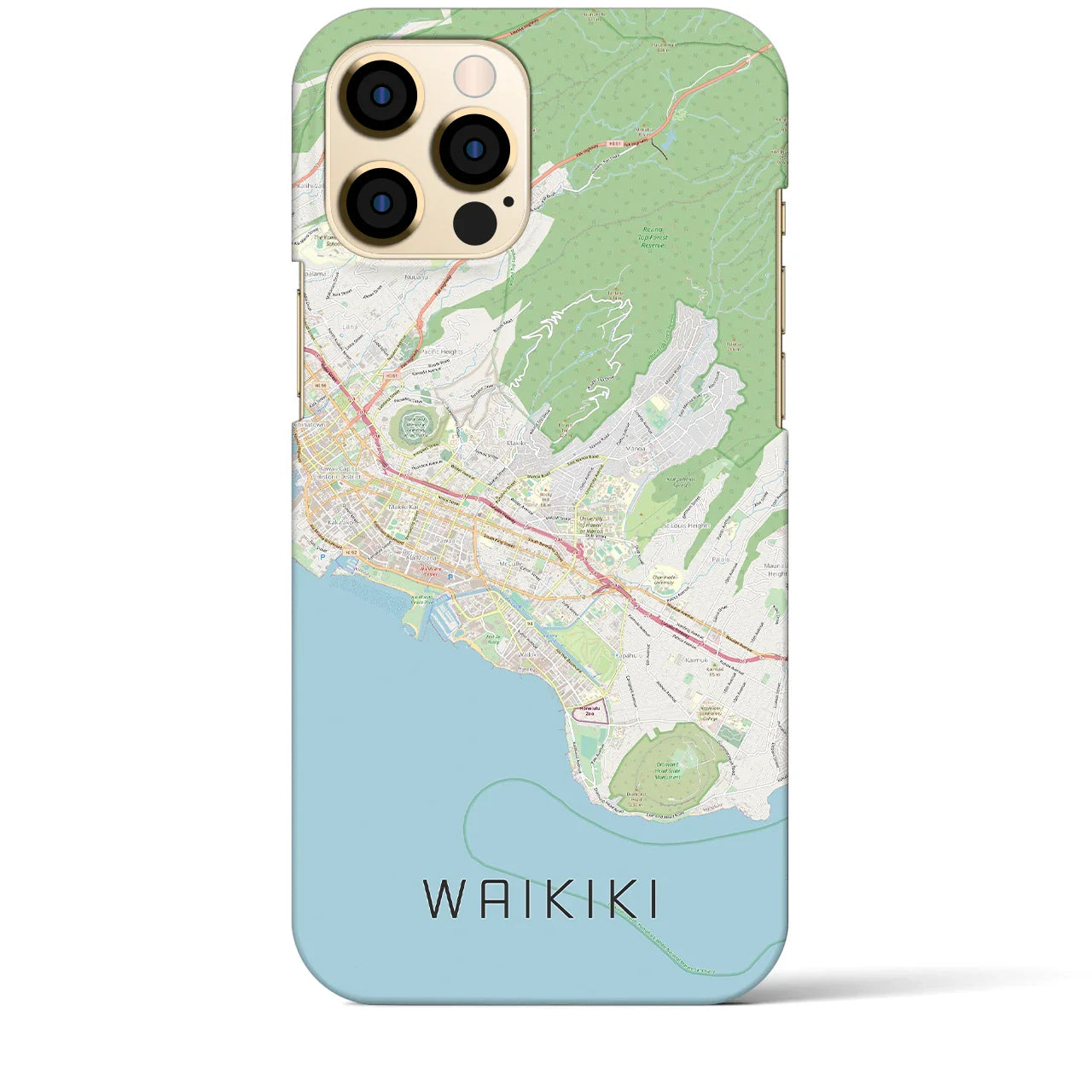 【ワイキキ2(アメリカ)】地図柄iPhoneケース(バックカバータイプ)