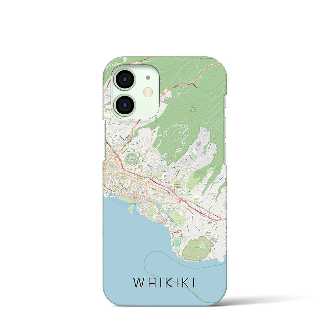 【ワイキキ2(アメリカ)】地図柄iPhoneケース(バックカバータイプ)