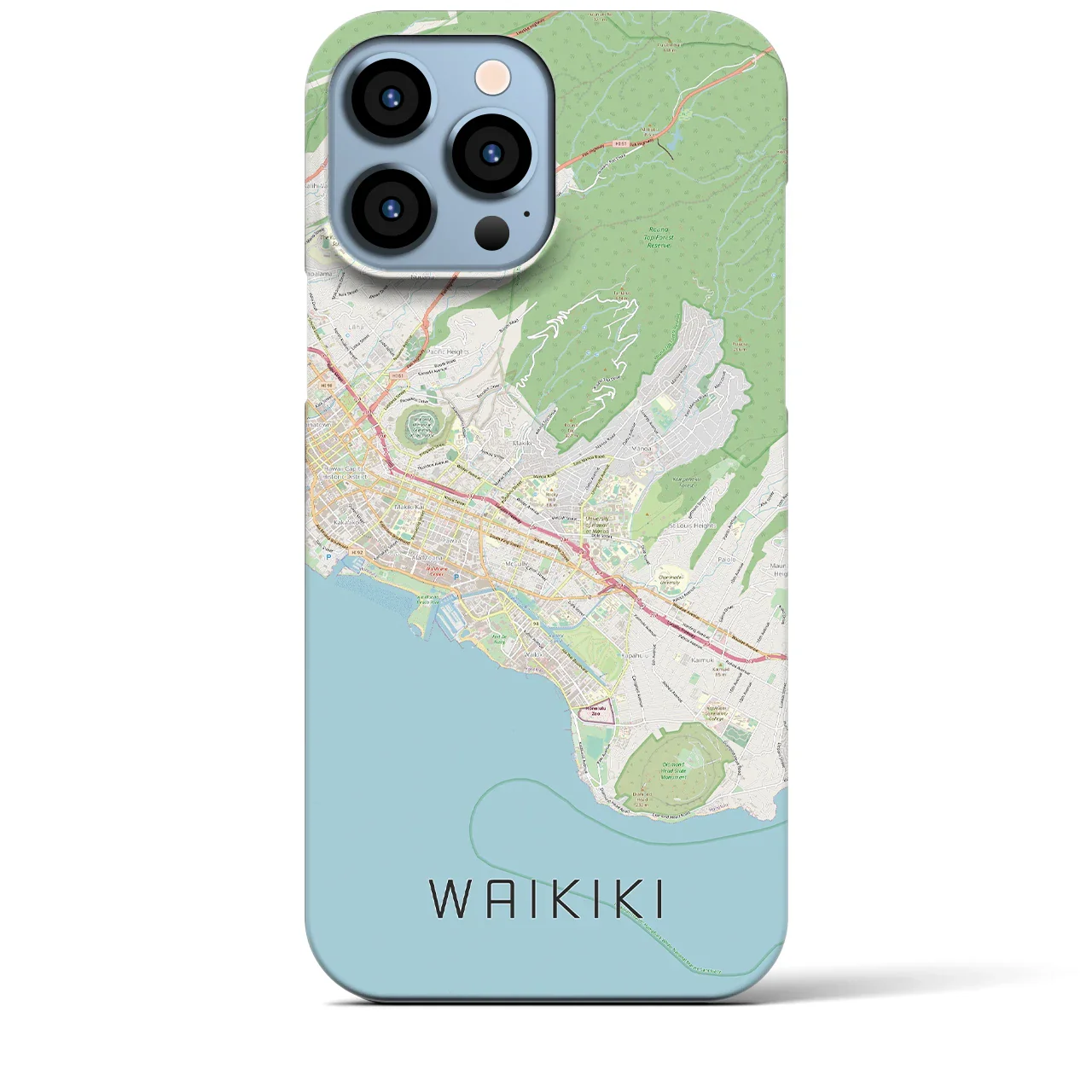 【ワイキキ2(アメリカ)】地図柄iPhoneケース(バックカバータイプ)