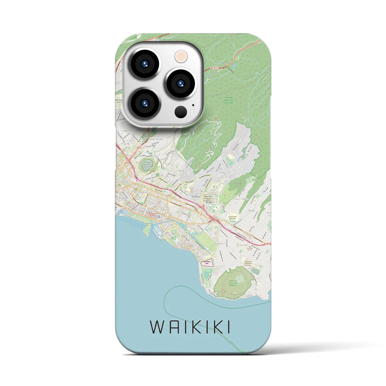 【ワイキキ2(アメリカ)】地図柄iPhoneケース(バックカバータイプ)