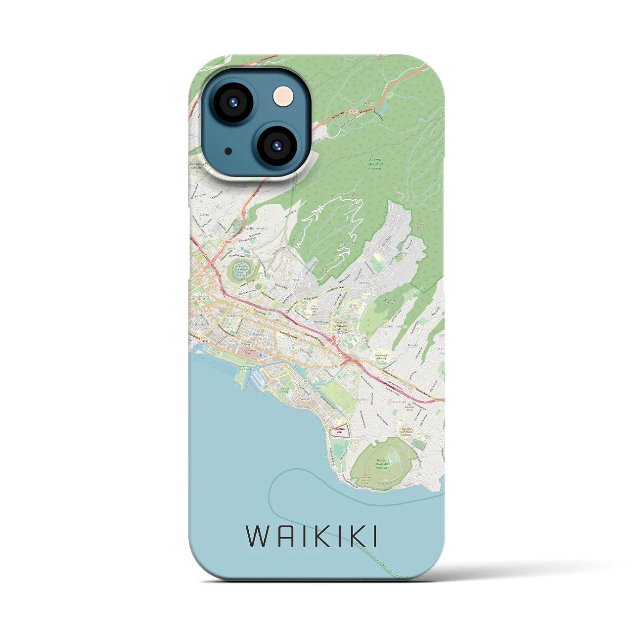 【ワイキキ2(アメリカ)】地図柄iPhoneケース(バックカバータイプ)
