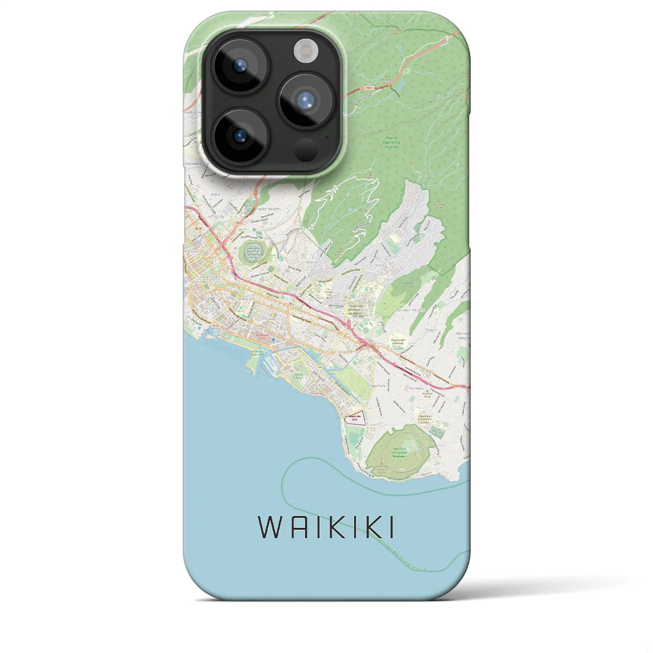 【ワイキキ2(アメリカ)】地図柄iPhoneケース(バックカバータイプ)
