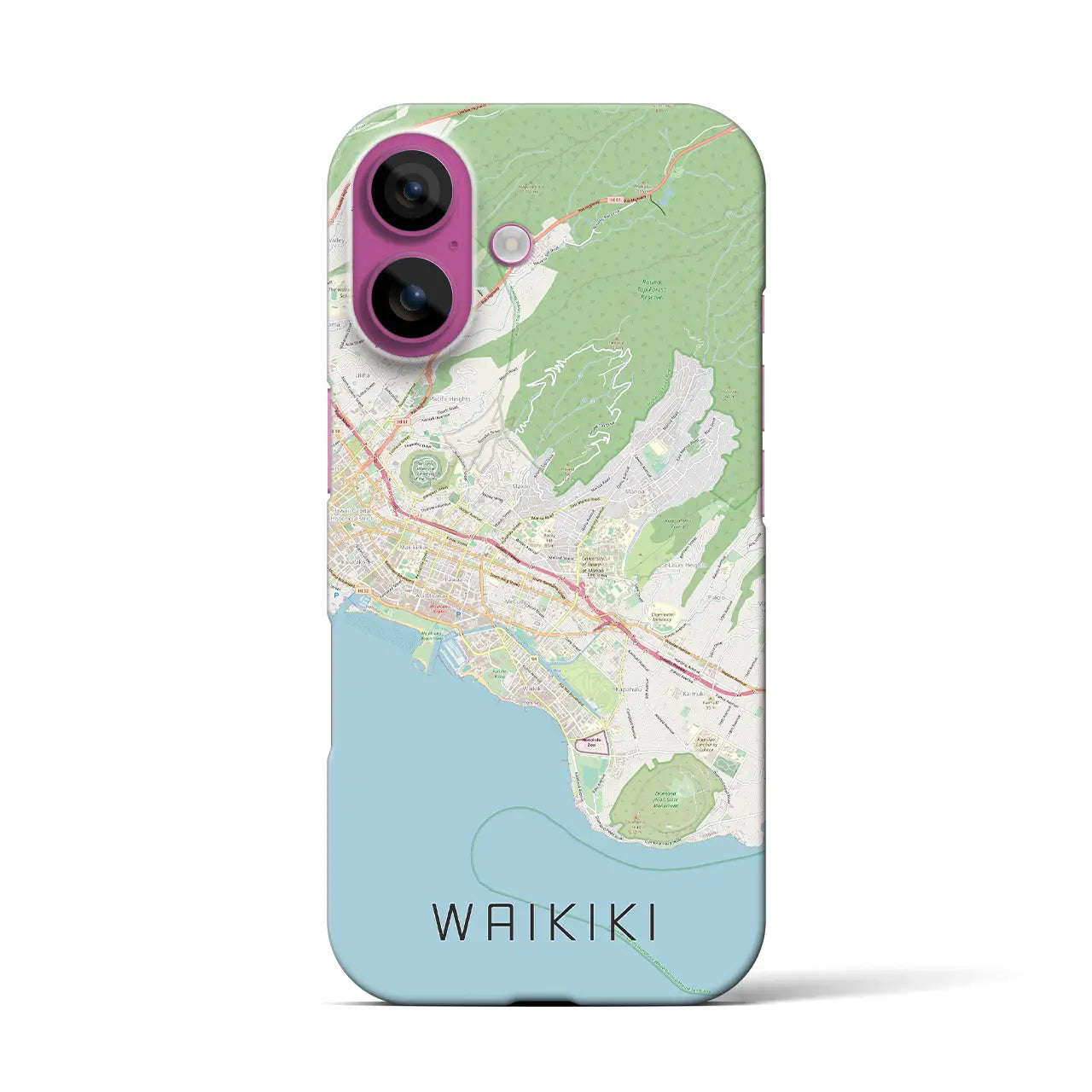 【ワイキキ2(アメリカ)】地図柄iPhoneケース(バックカバータイプ)