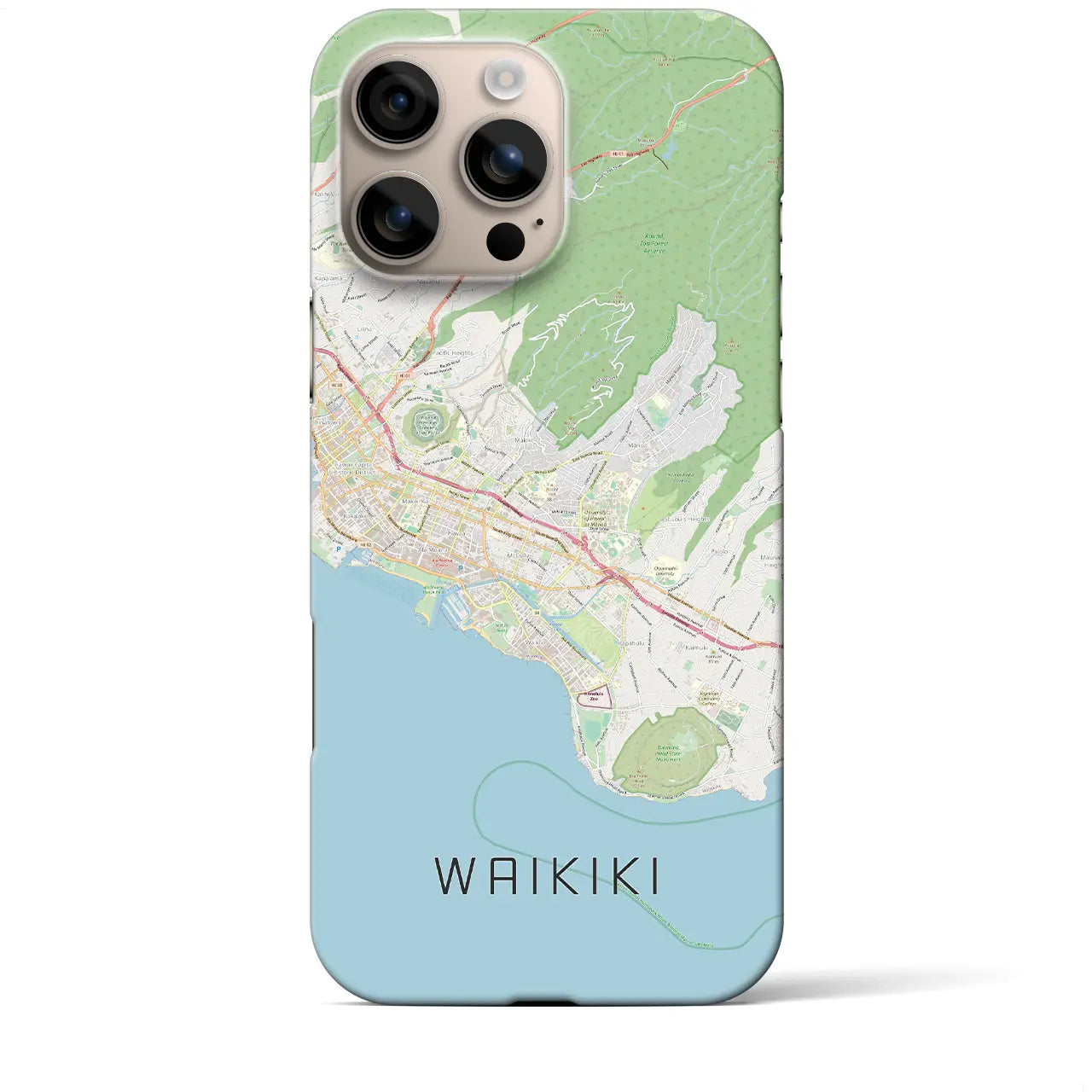 【ワイキキ2(アメリカ)】地図柄iPhoneケース(バックカバータイプ)