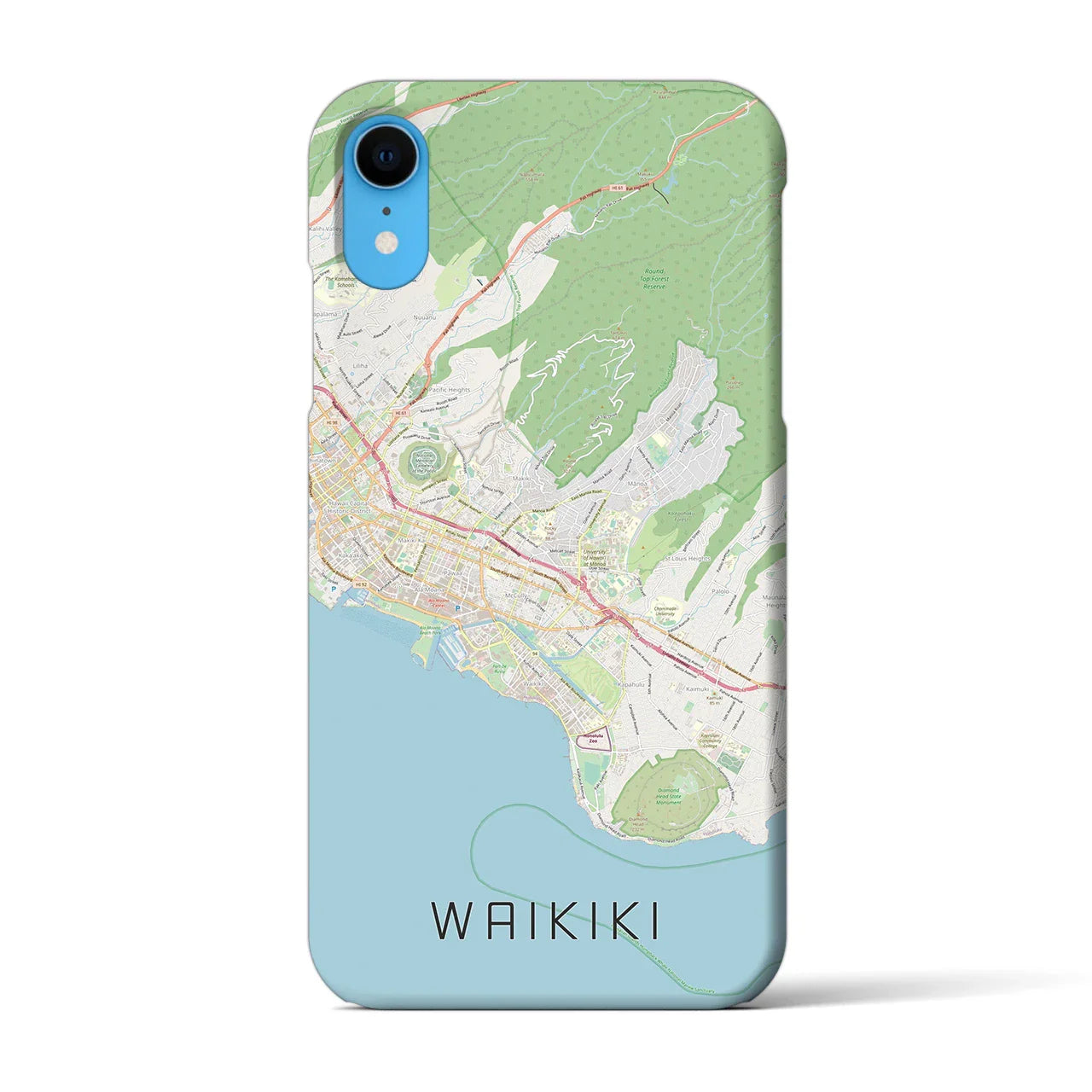 【ワイキキ2(アメリカ)】地図柄iPhoneケース(バックカバータイプ)