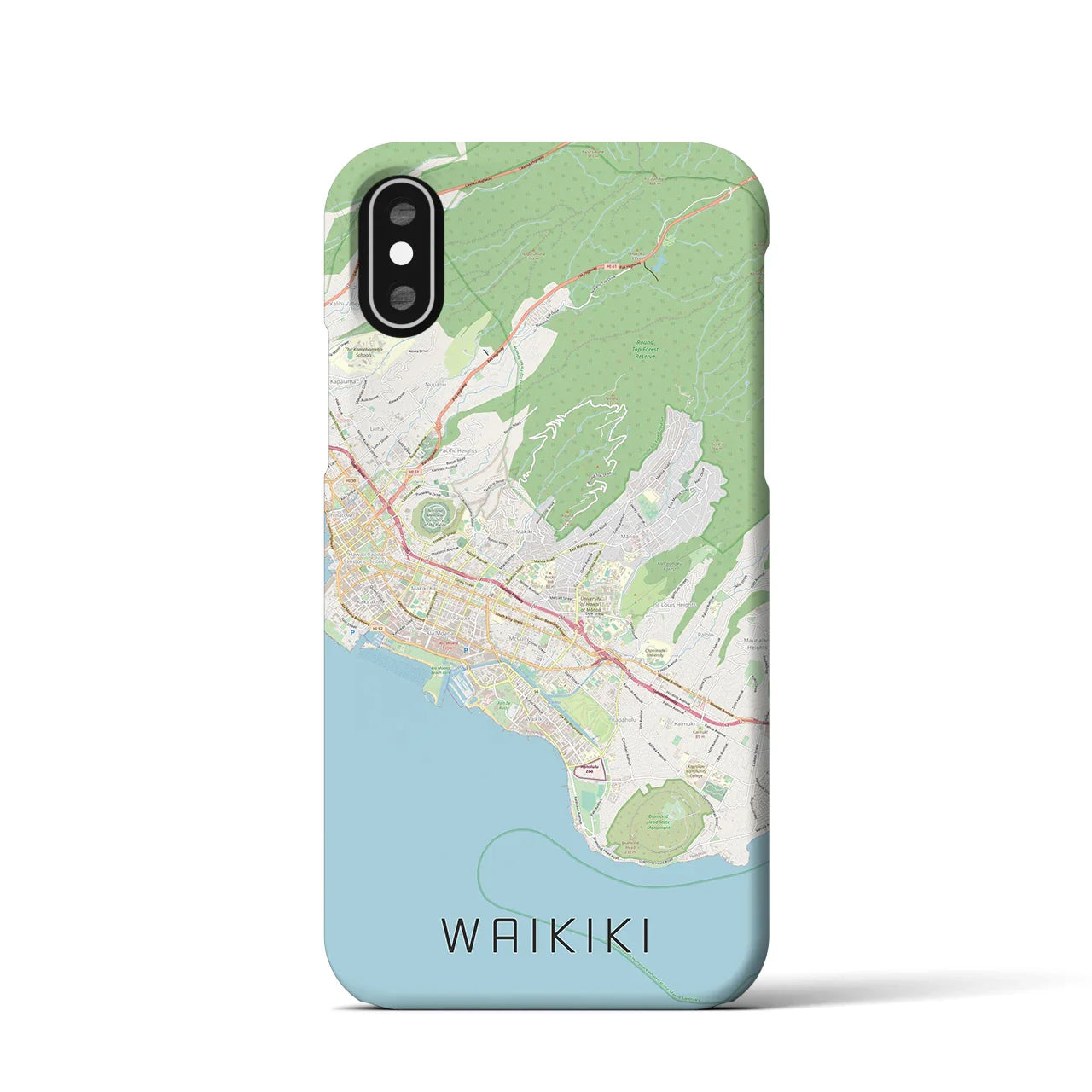 【ワイキキ2(アメリカ)】地図柄iPhoneケース(バックカバータイプ)