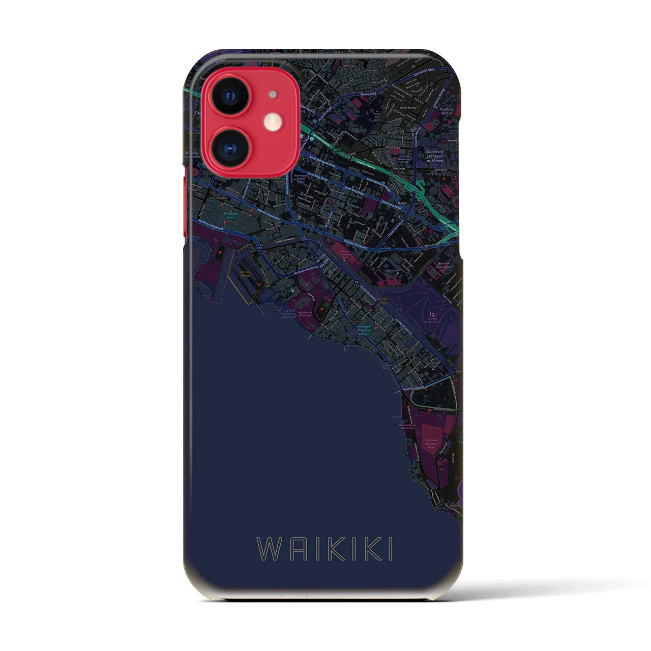 【ワイキキ(アメリカ)】地図柄iPhoneケース(バックカバータイプ)