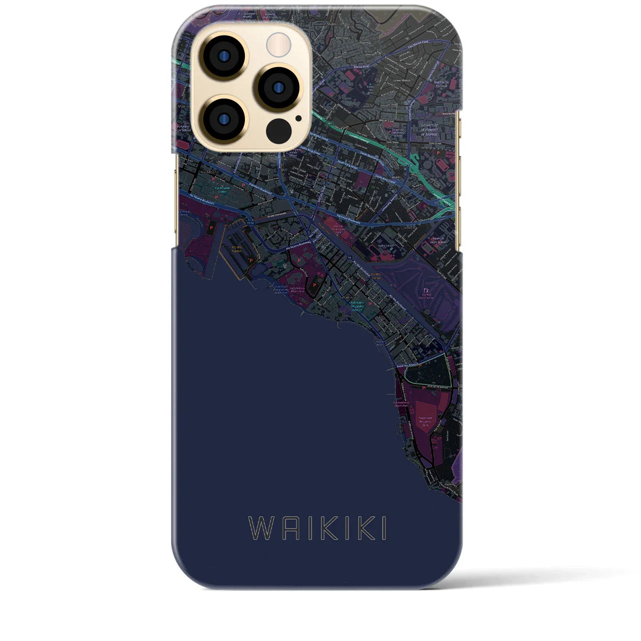 【ワイキキ(アメリカ)】地図柄iPhoneケース(バックカバータイプ)