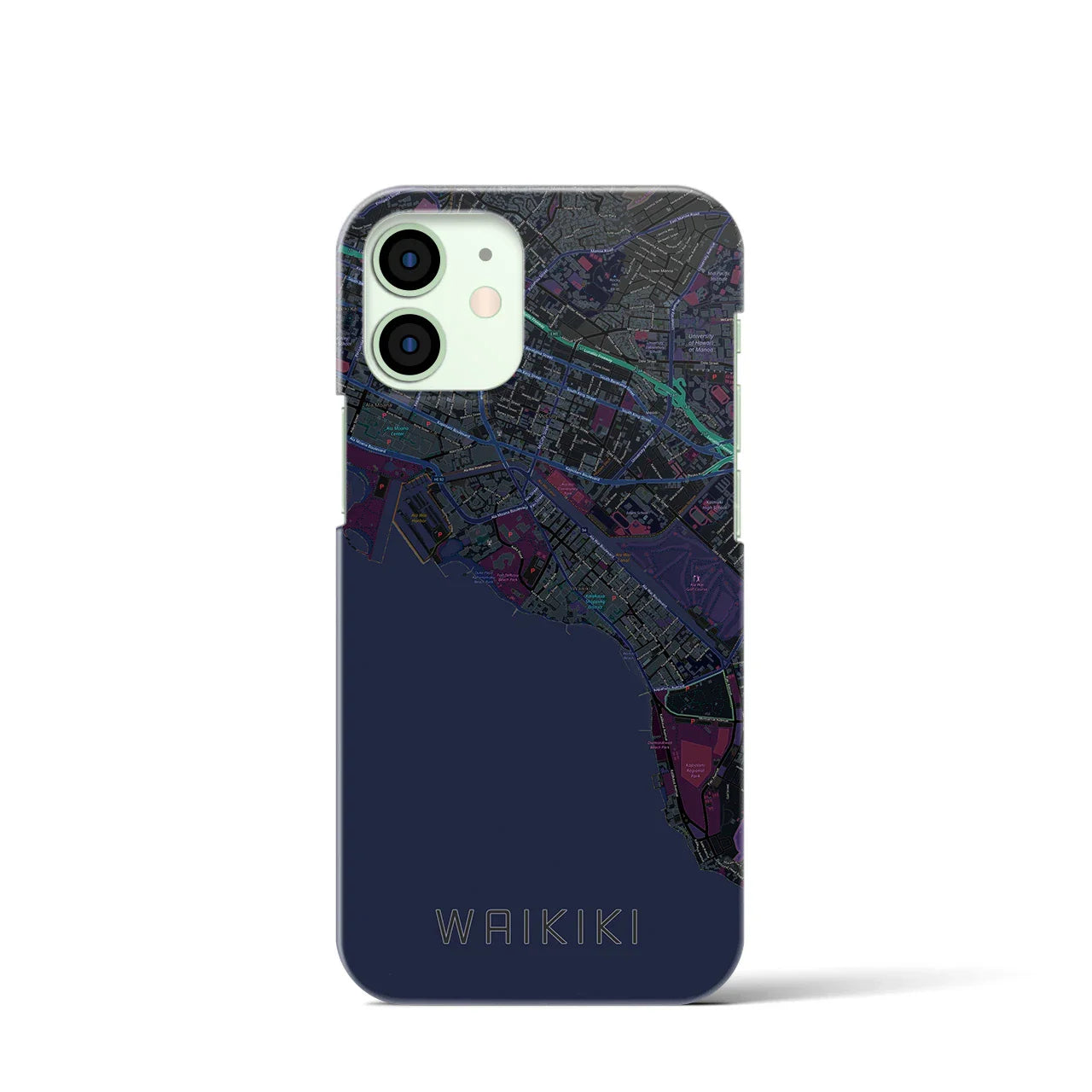 【ワイキキ(アメリカ)】地図柄iPhoneケース(バックカバータイプ)