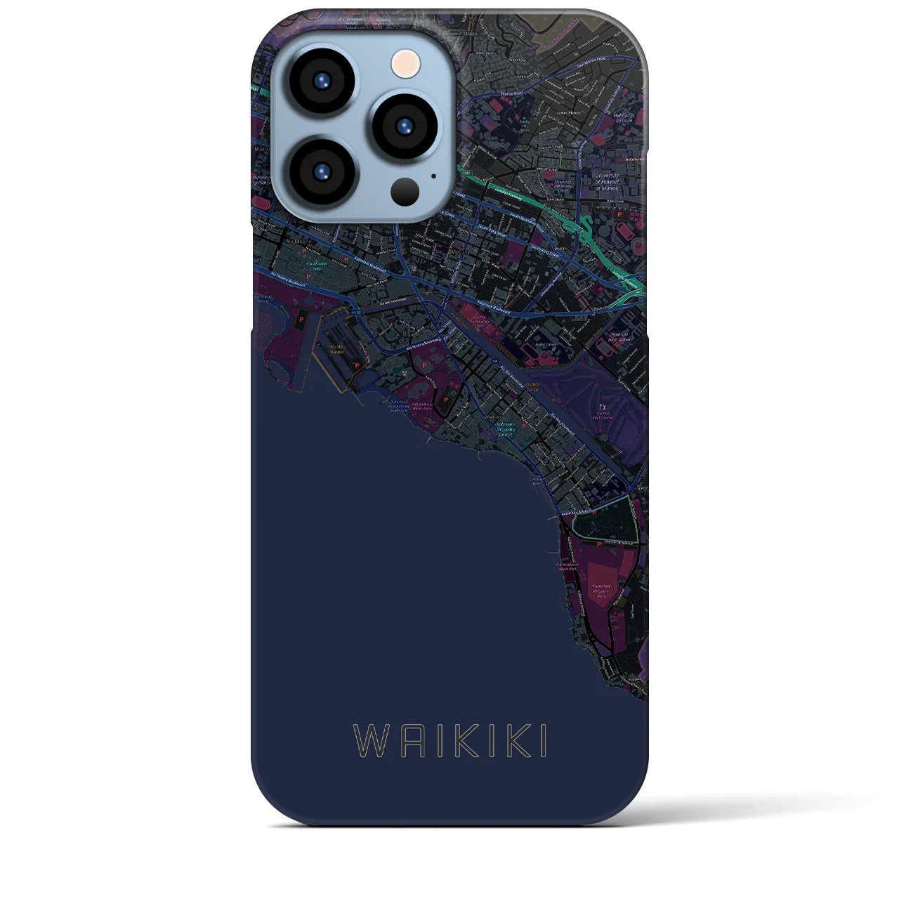 【ワイキキ(アメリカ)】地図柄iPhoneケース(バックカバータイプ)
