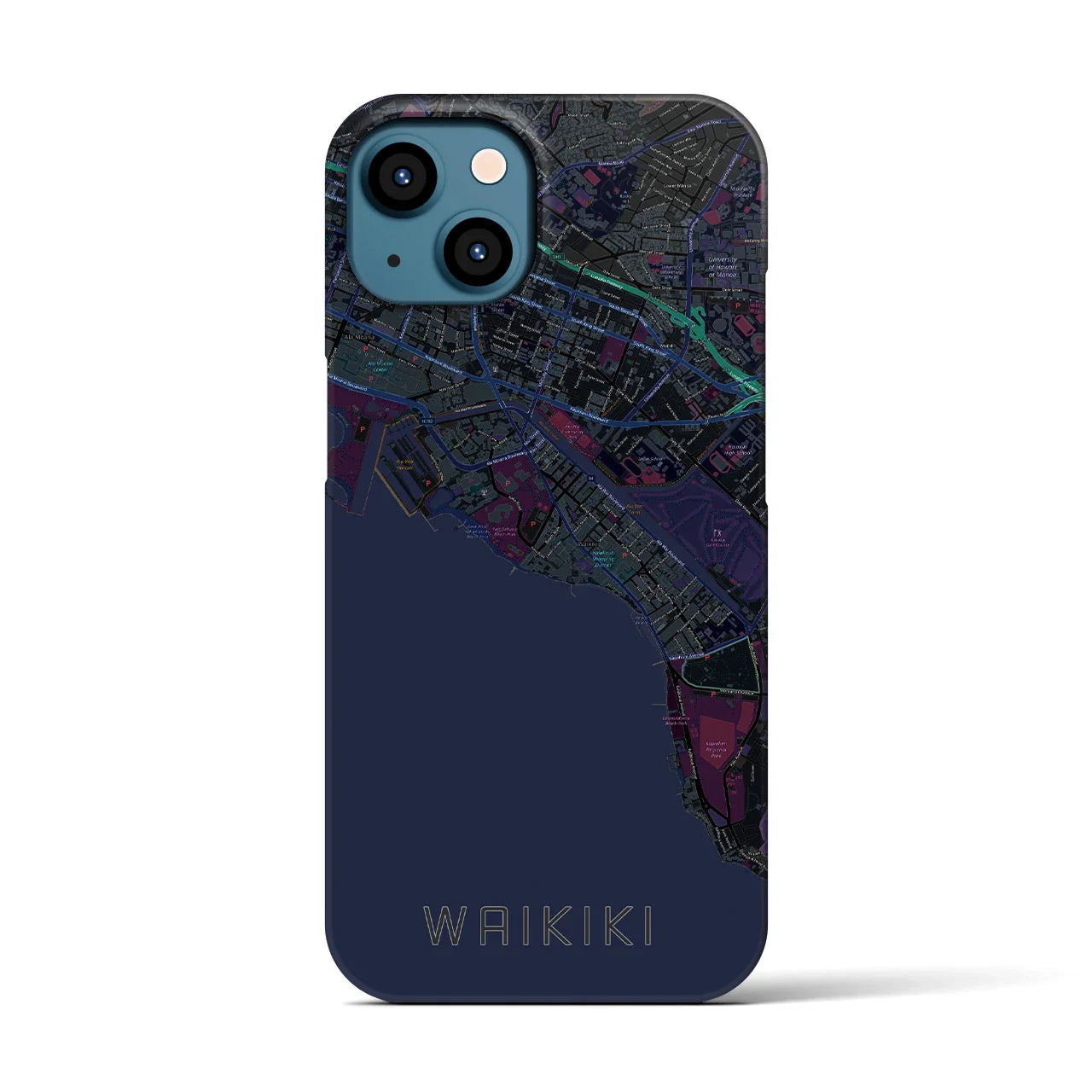 【ワイキキ(アメリカ)】地図柄iPhoneケース(バックカバータイプ)