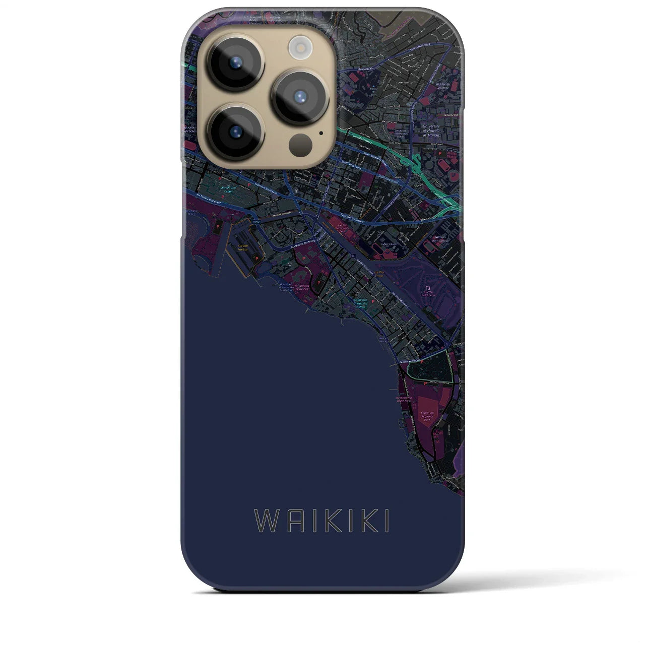 【ワイキキ(アメリカ)】地図柄iPhoneケース(バックカバータイプ)