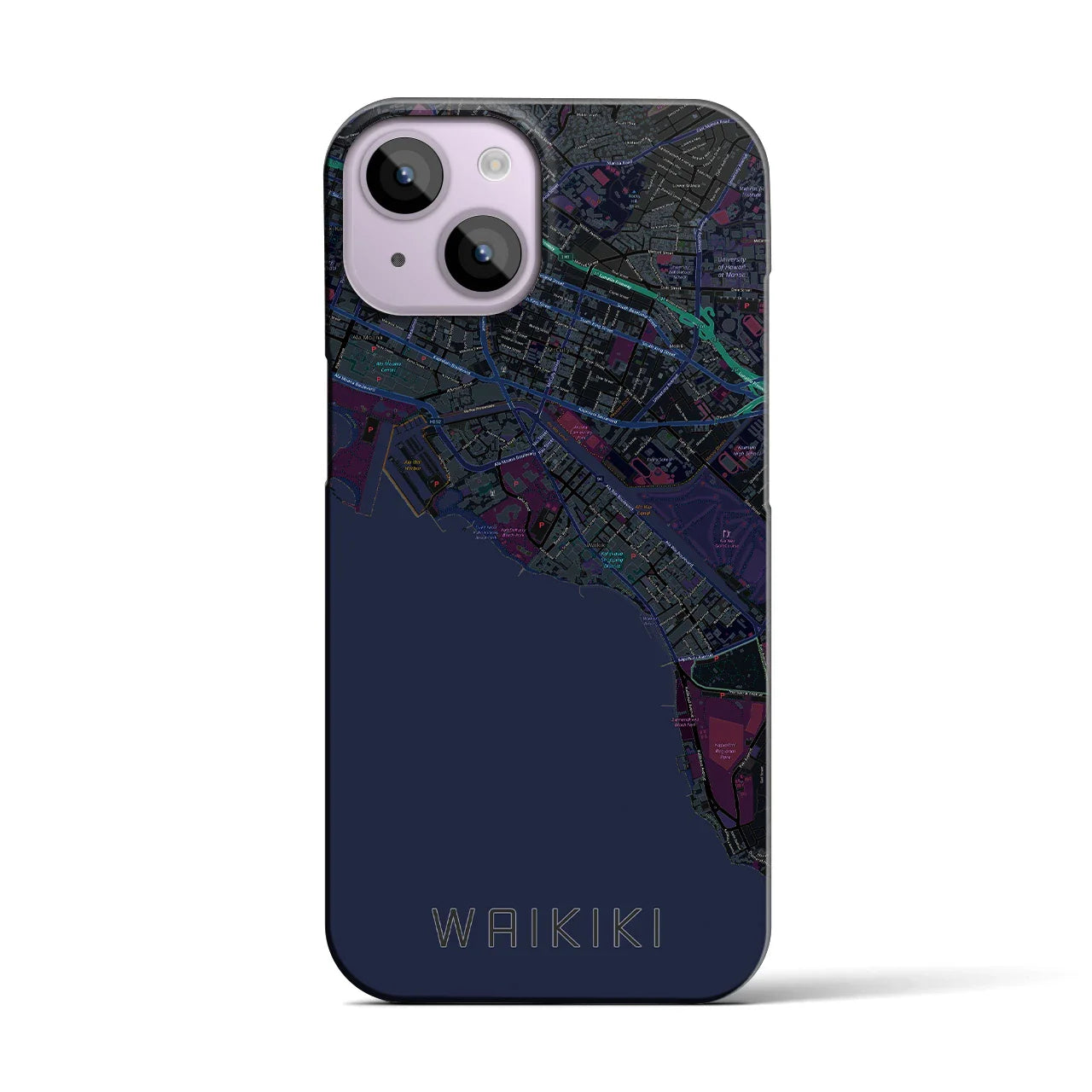【ワイキキ(アメリカ)】地図柄iPhoneケース(バックカバータイプ)