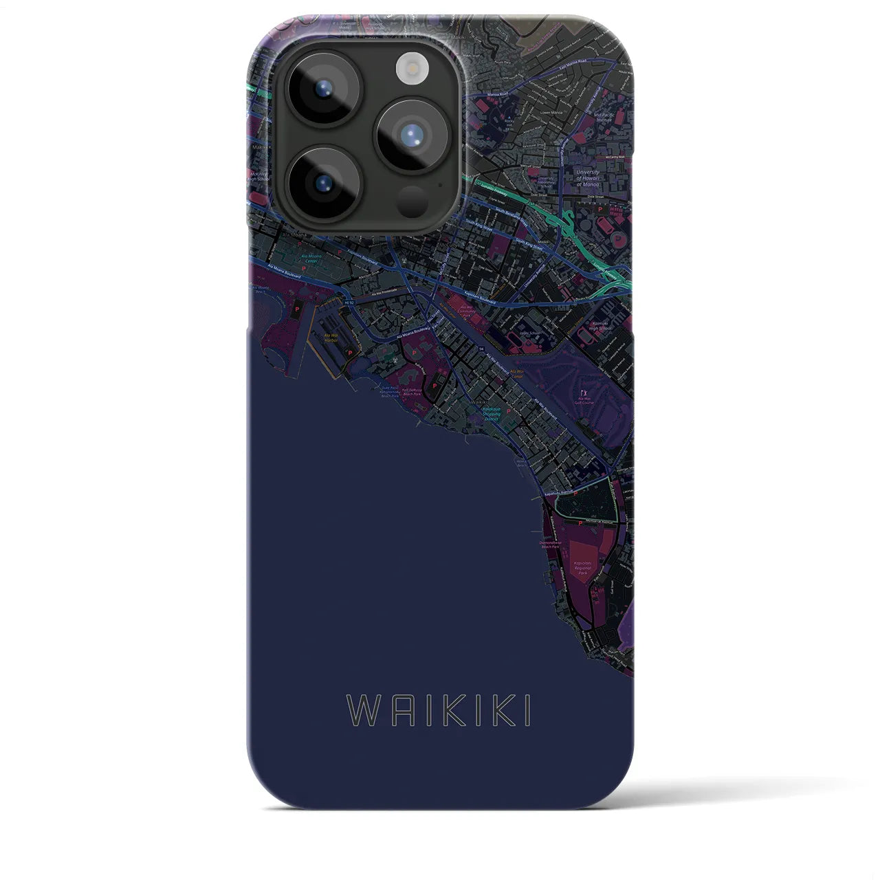 【ワイキキ(アメリカ)】地図柄iPhoneケース(バックカバータイプ)