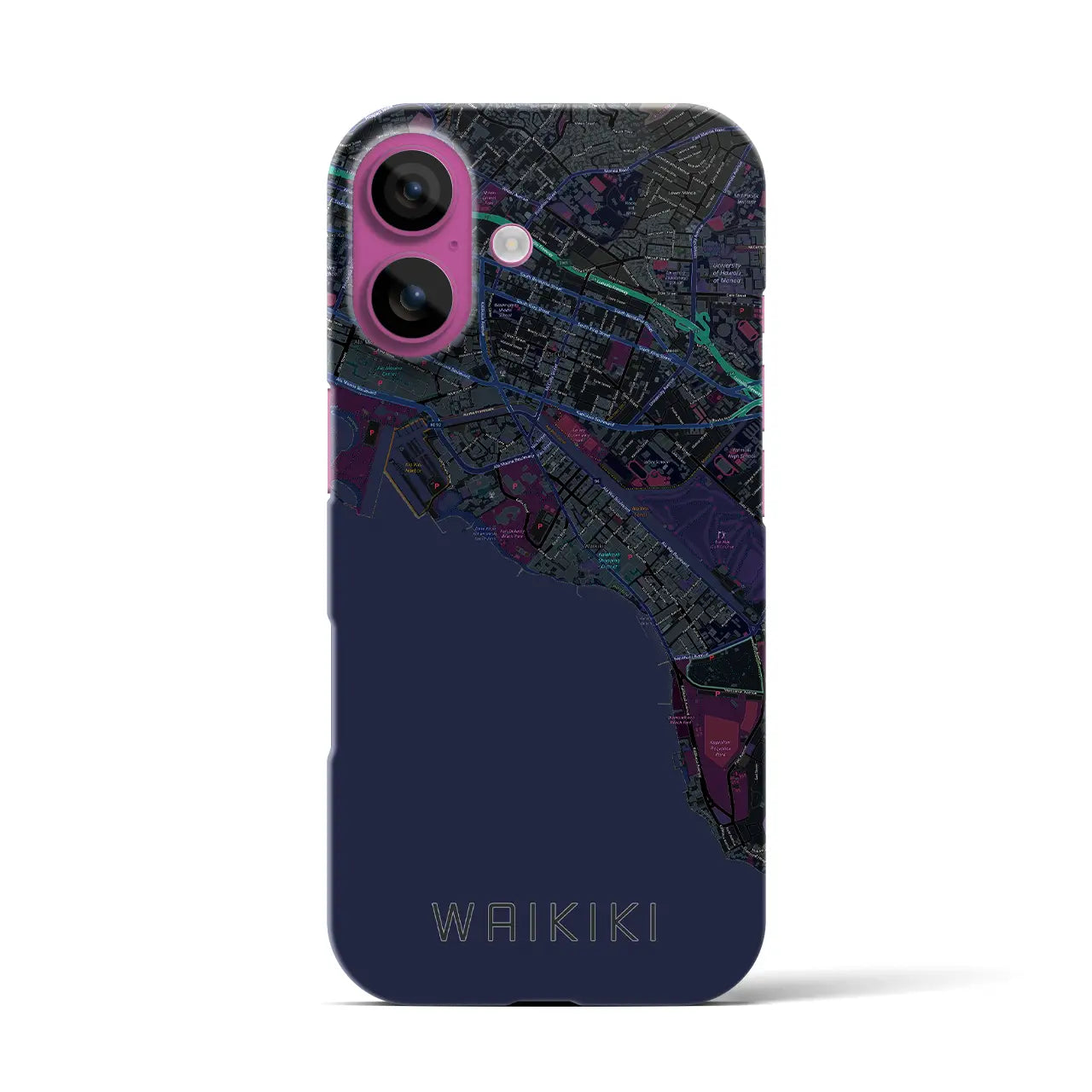 【ワイキキ(アメリカ)】地図柄iPhoneケース(バックカバータイプ)