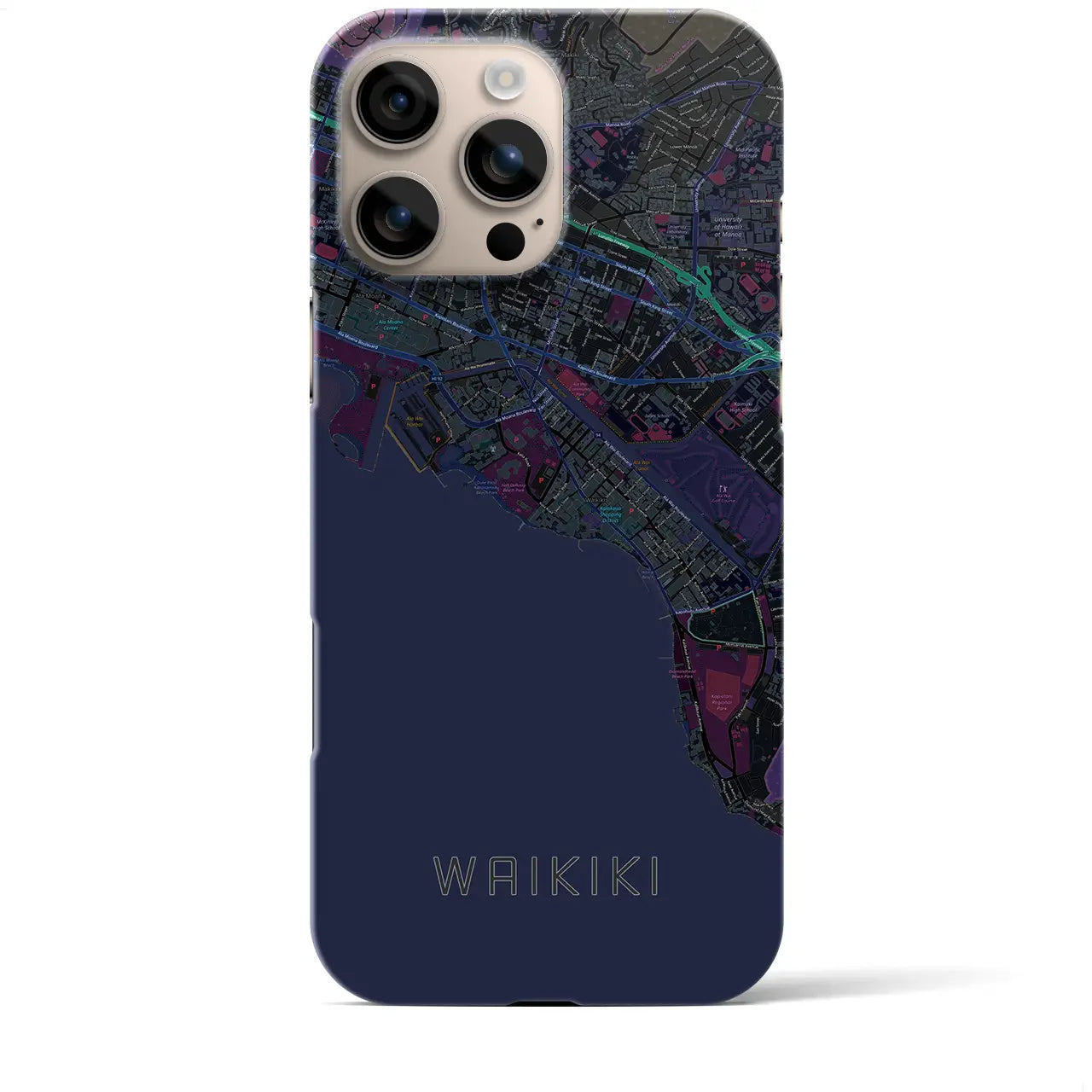 【ワイキキ(アメリカ)】地図柄iPhoneケース(バックカバータイプ)