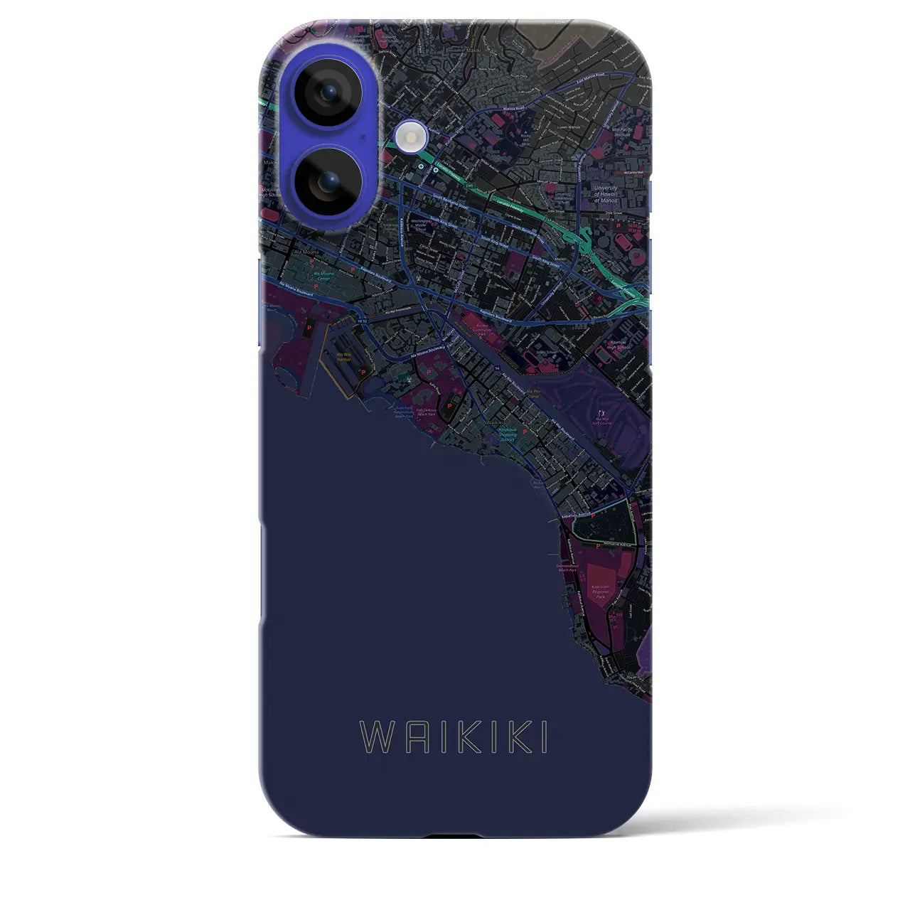 【ワイキキ(アメリカ)】地図柄iPhoneケース(バックカバータイプ)