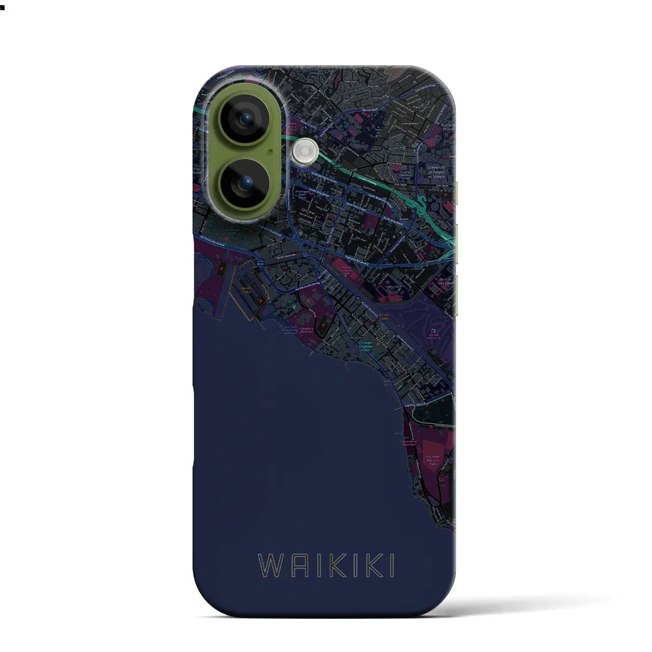 【ワイキキ(アメリカ)】地図柄iPhoneケース(バックカバータイプ)