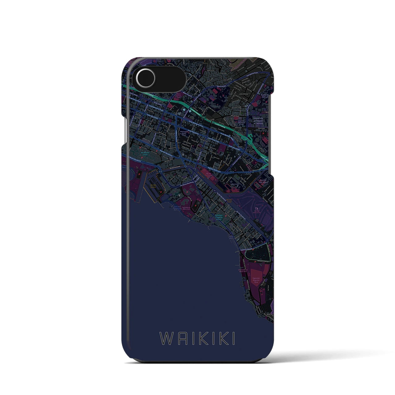 【ワイキキ(アメリカ)】地図柄iPhoneケース(バックカバータイプ)