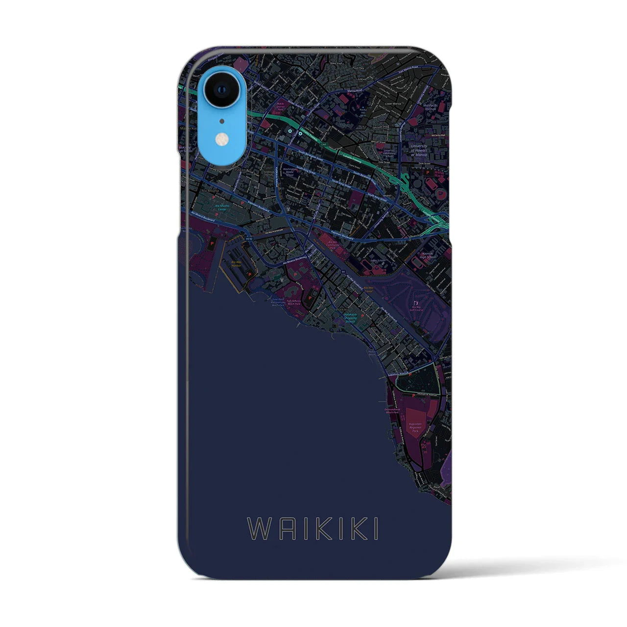 【ワイキキ(アメリカ)】地図柄iPhoneケース(バックカバータイプ)