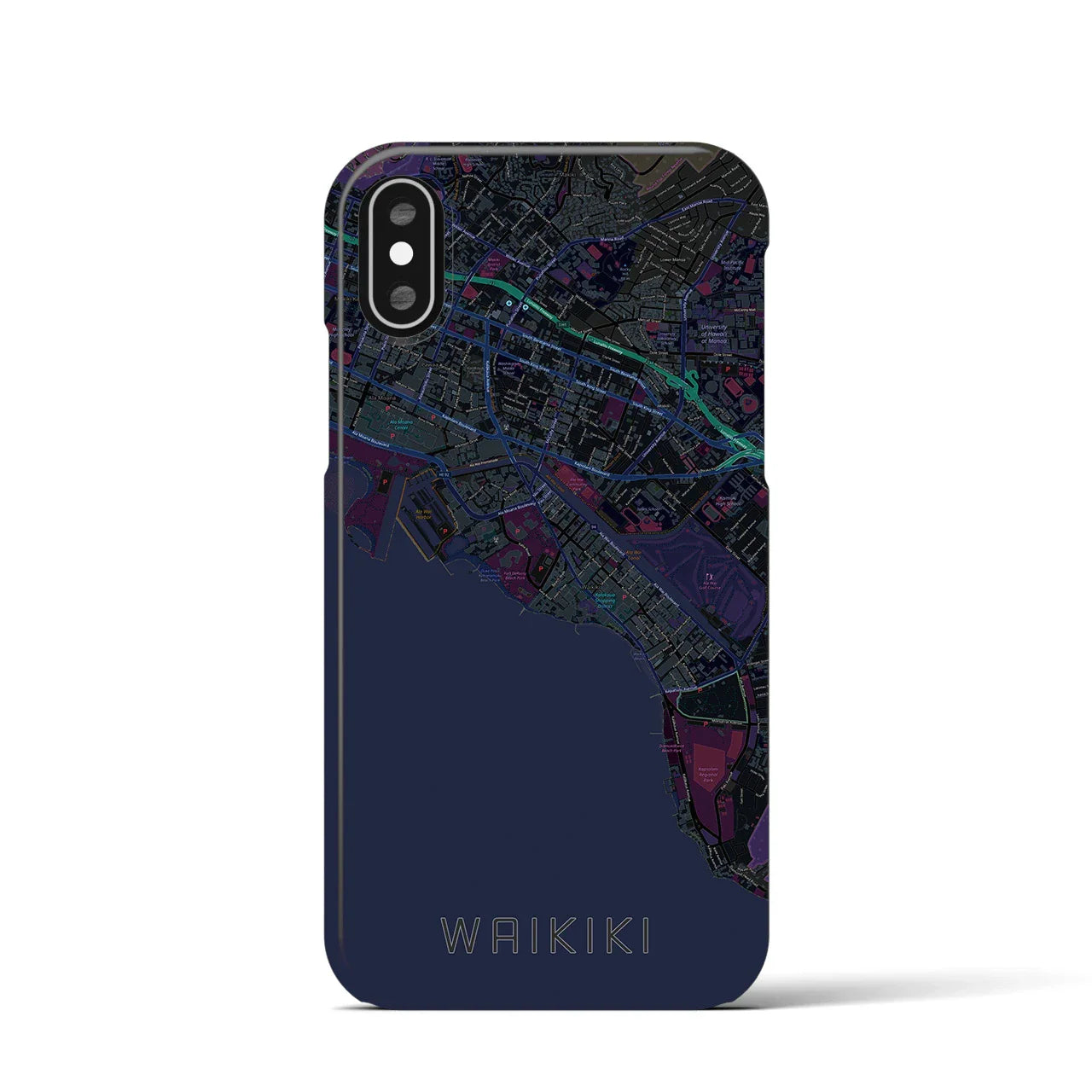 【ワイキキ(アメリカ)】地図柄iPhoneケース(バックカバータイプ)