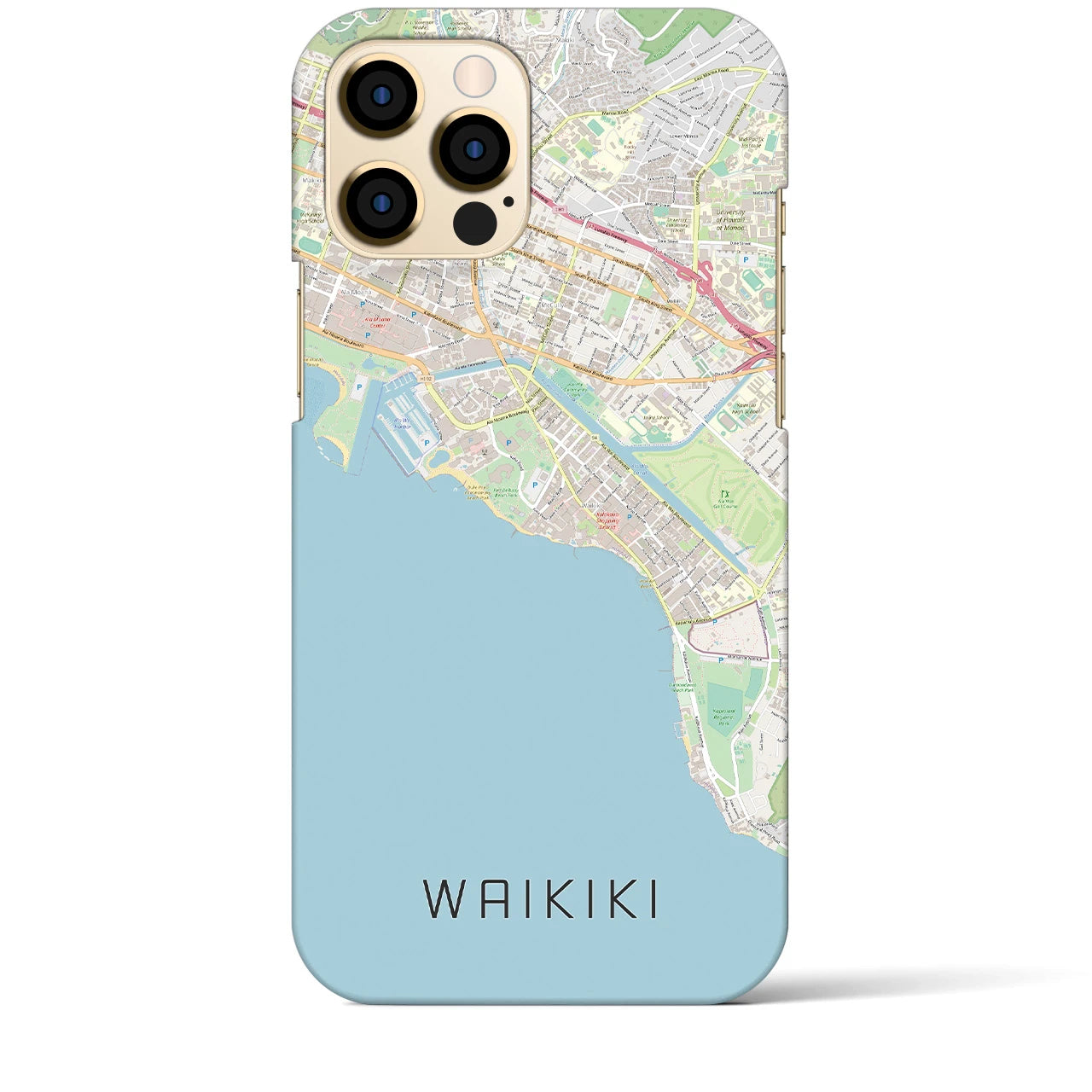 【ワイキキ(アメリカ)】地図柄iPhoneケース(バックカバータイプ)