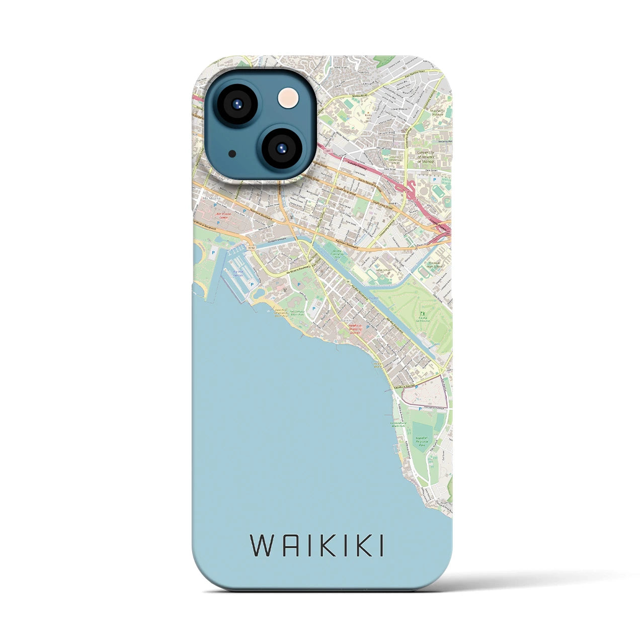 【ワイキキ(アメリカ)】地図柄iPhoneケース(バックカバータイプ)