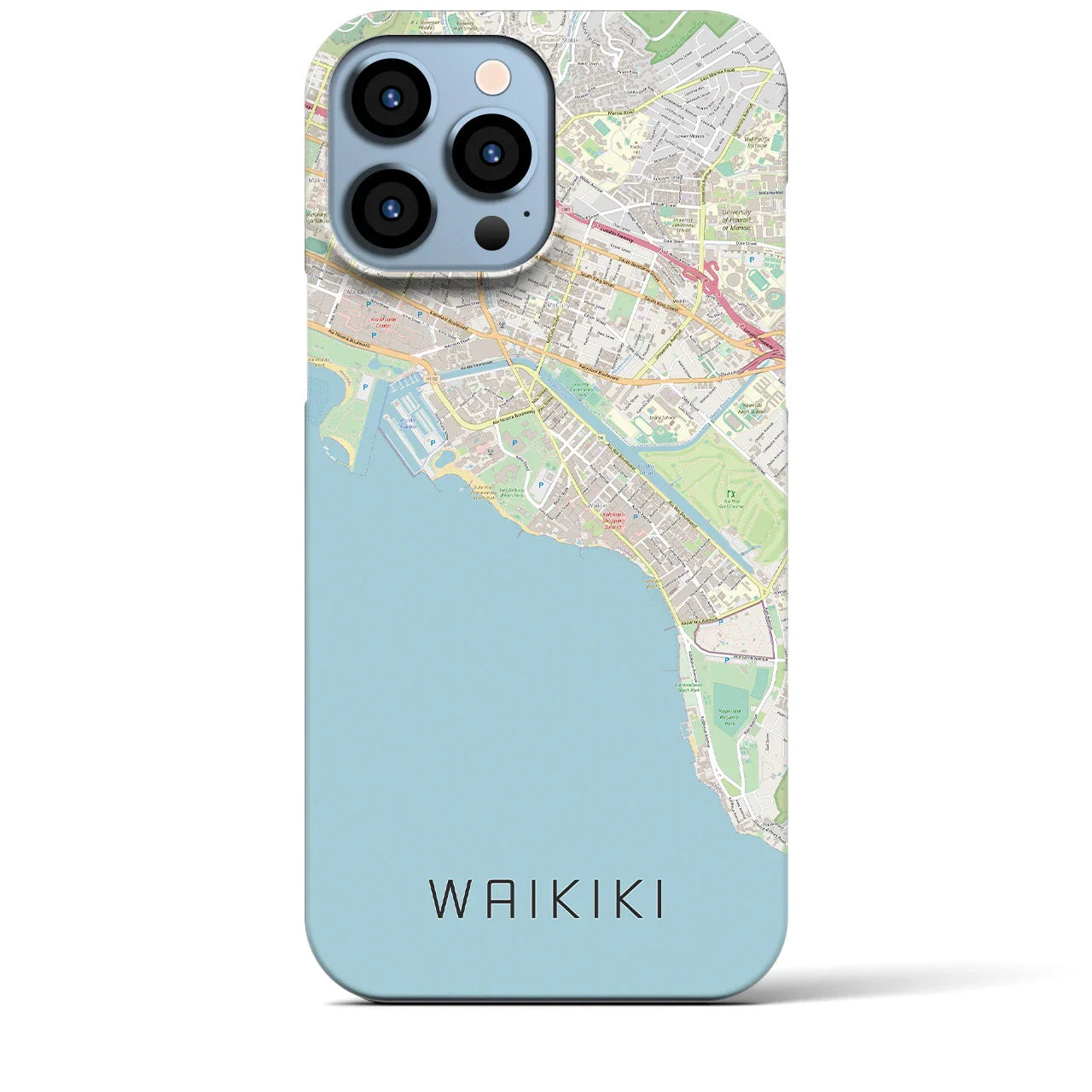 【ワイキキ(アメリカ)】地図柄iPhoneケース(バックカバータイプ)