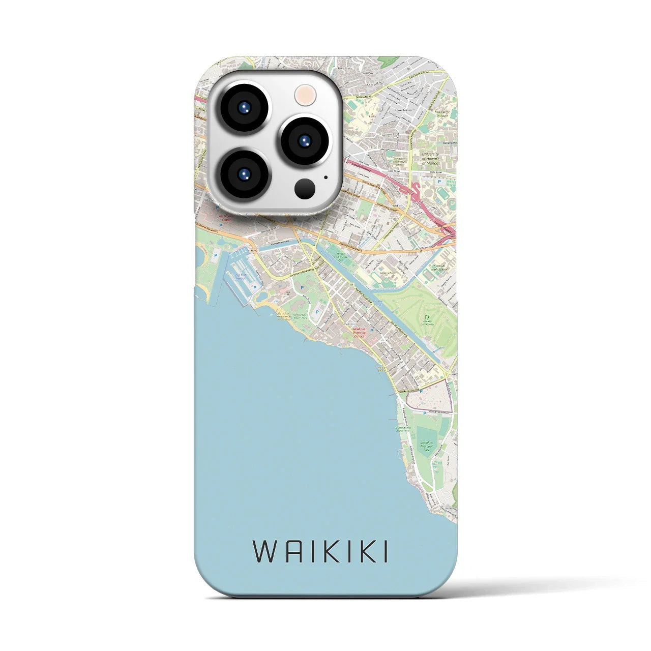 【ワイキキ(アメリカ)】地図柄iPhoneケース(バックカバータイプ)