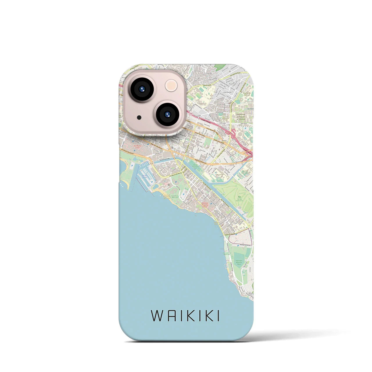 【ワイキキ(アメリカ)】地図柄iPhoneケース(バックカバータイプ)