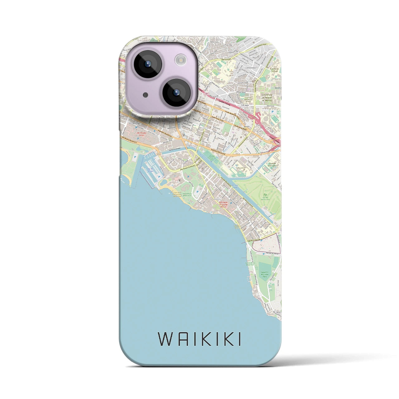 【ワイキキ(アメリカ)】地図柄iPhoneケース(バックカバータイプ)