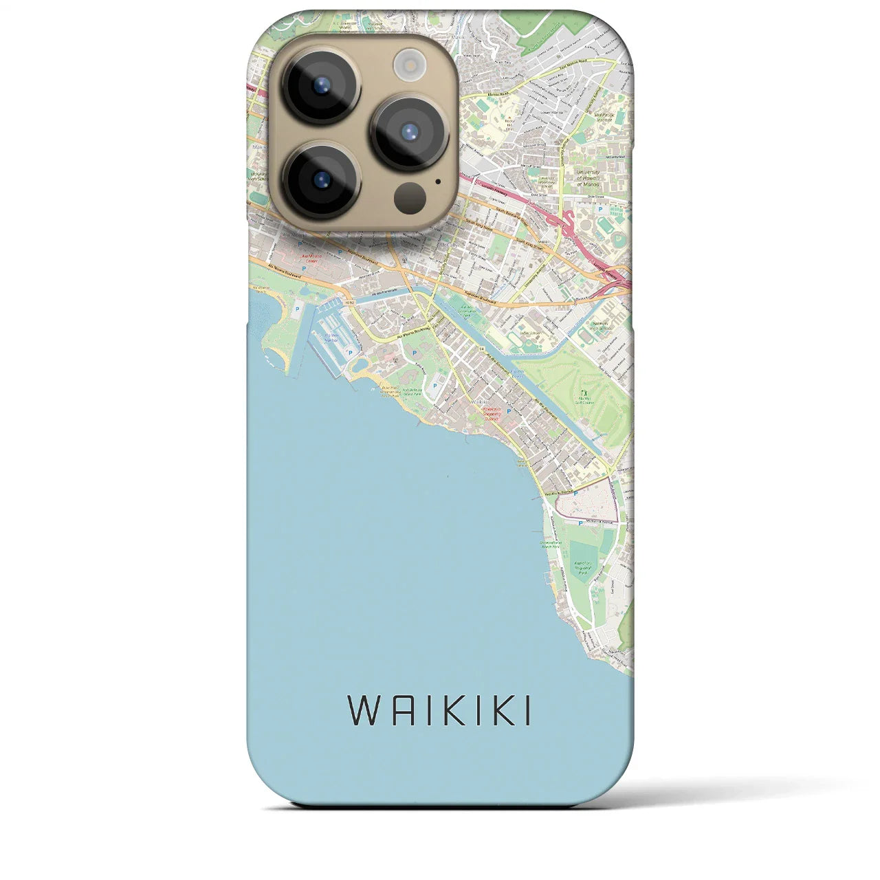 【ワイキキ(アメリカ)】地図柄iPhoneケース(バックカバータイプ)