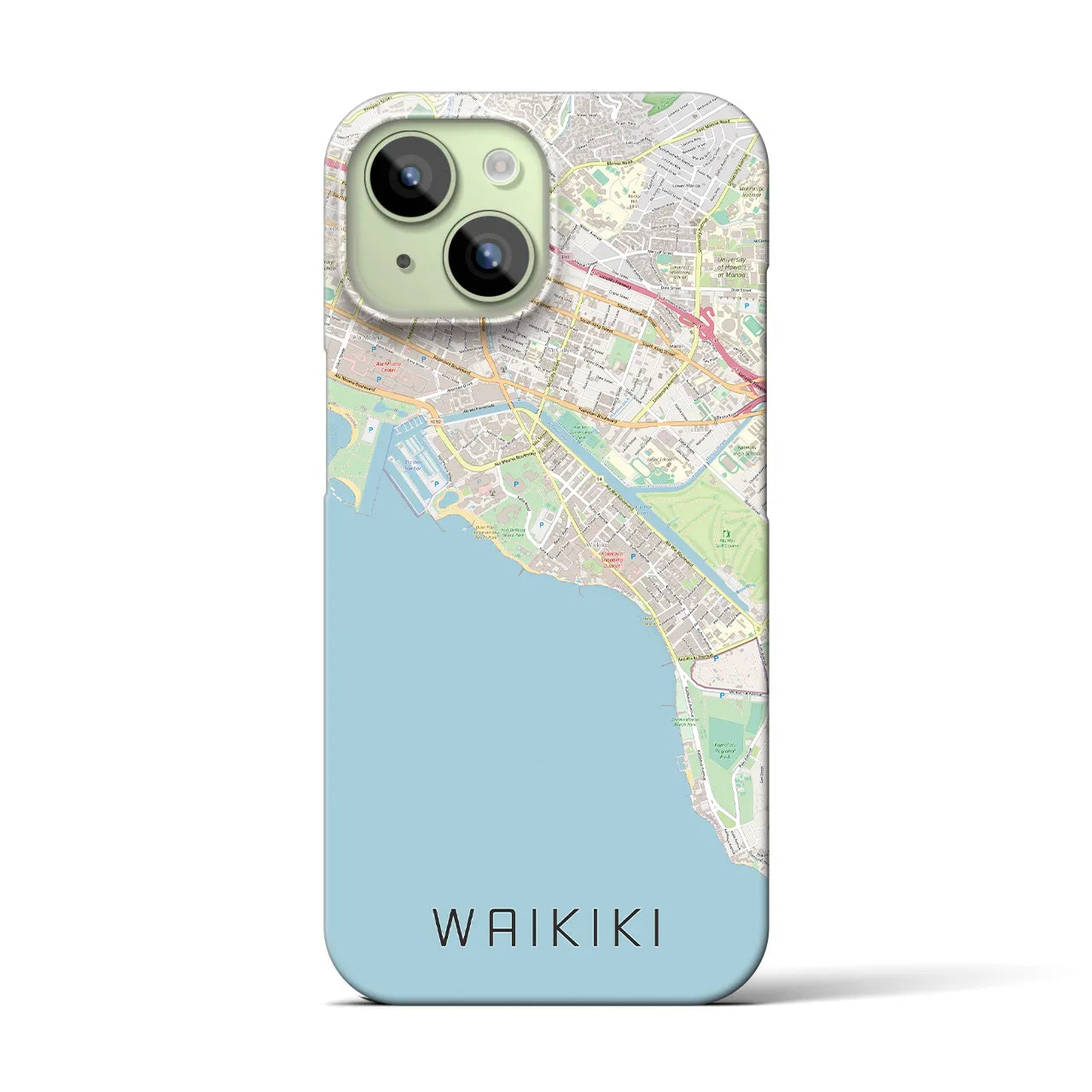 【ワイキキ(アメリカ)】地図柄iPhoneケース(バックカバータイプ)