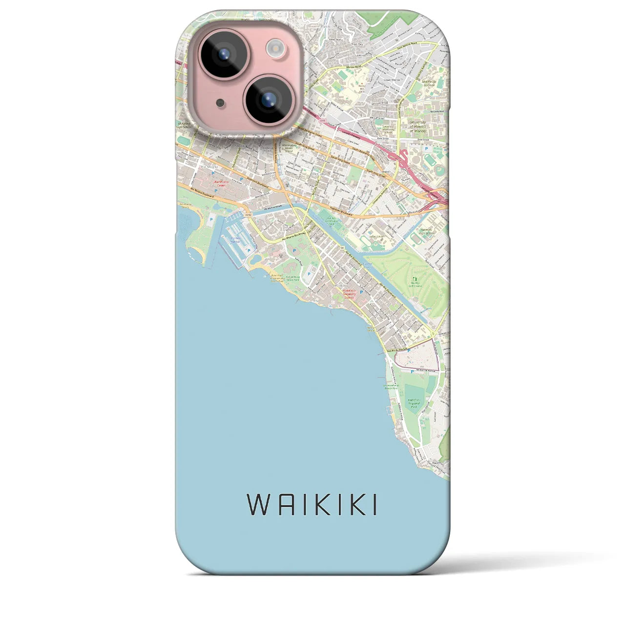 【ワイキキ(アメリカ)】地図柄iPhoneケース(バックカバータイプ)