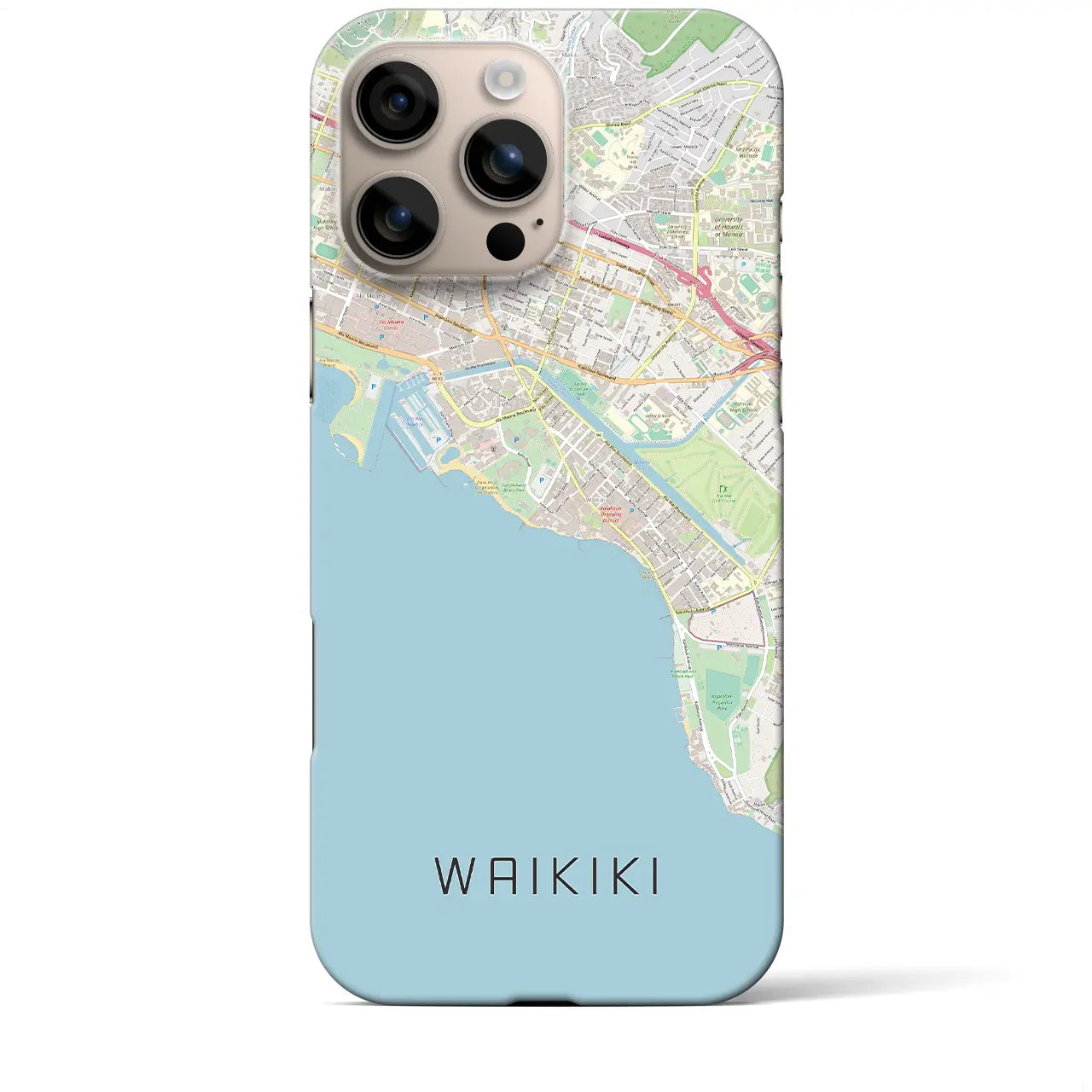 【ワイキキ(アメリカ)】地図柄iPhoneケース(バックカバータイプ)