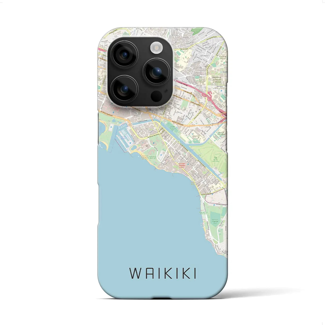 【ワイキキ(アメリカ)】地図柄iPhoneケース(バックカバータイプ)