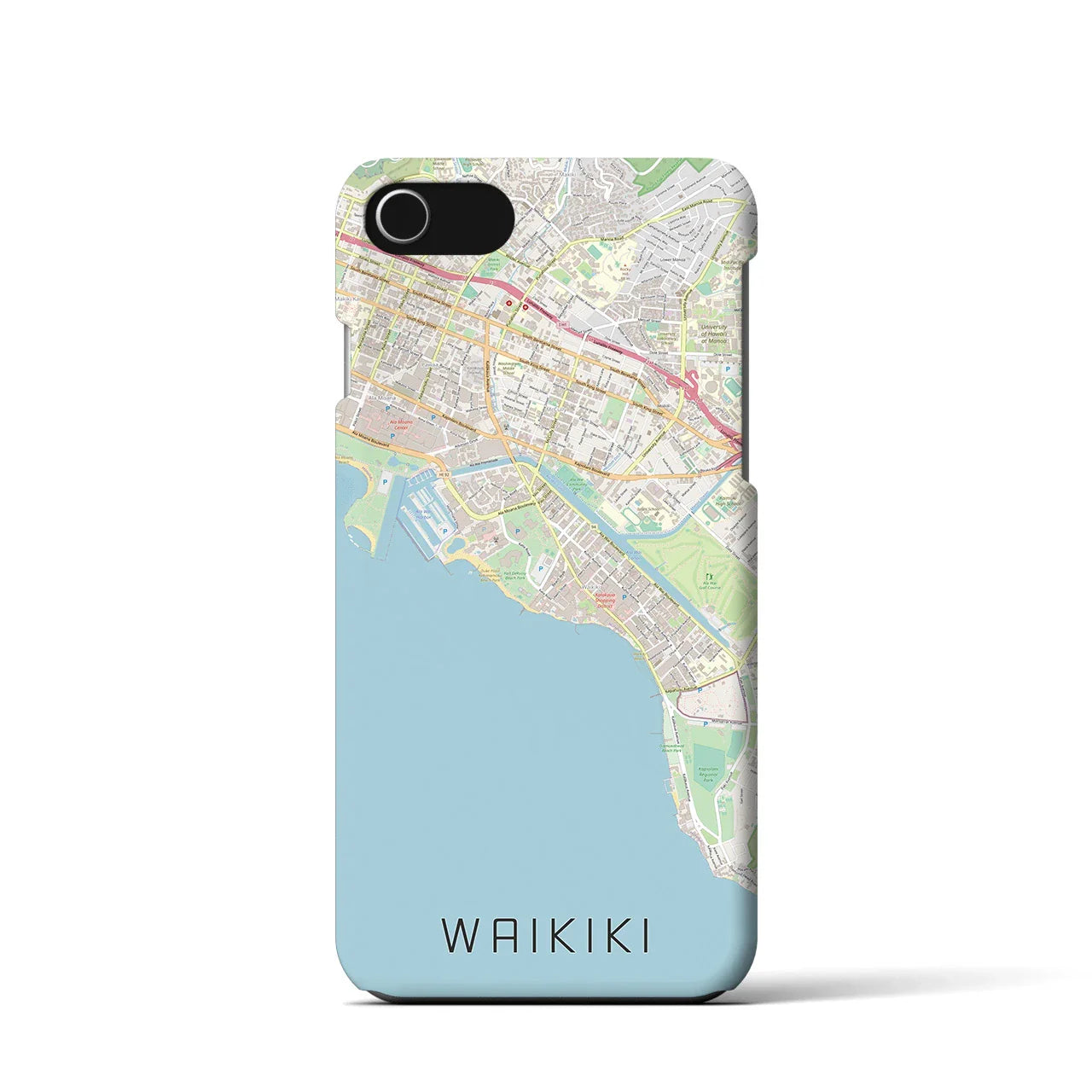 【ワイキキ(アメリカ)】地図柄iPhoneケース(バックカバータイプ)